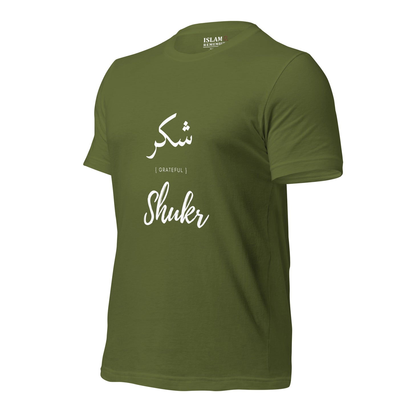 ADULT T-Shirt - SHUKR (GRATEFUL) Arabic/English - White