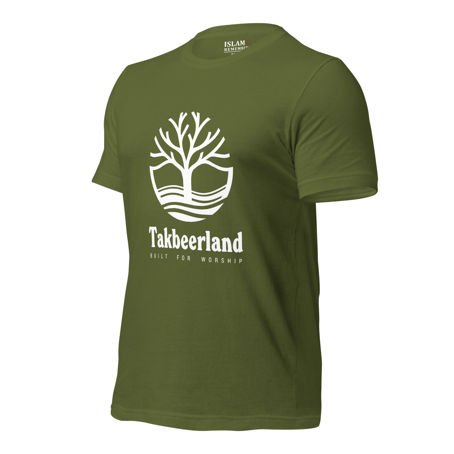 ADULT T-Shirt - TAKBEERLAND FULL LOGO (Centered/Large) - White