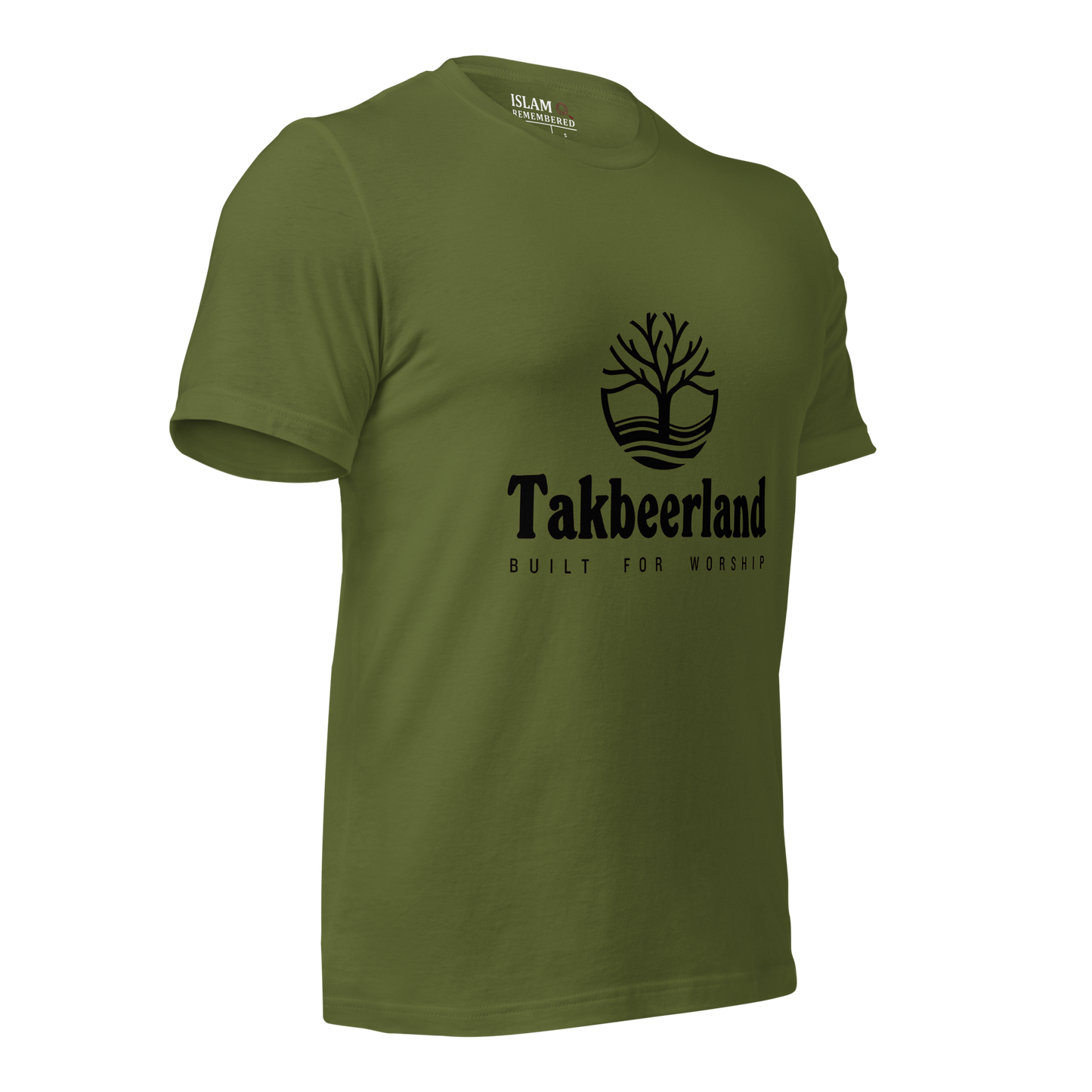 ADULT T-Shirt - TAKBEERLAND FULL LOGO (Centered/Medium) - Black