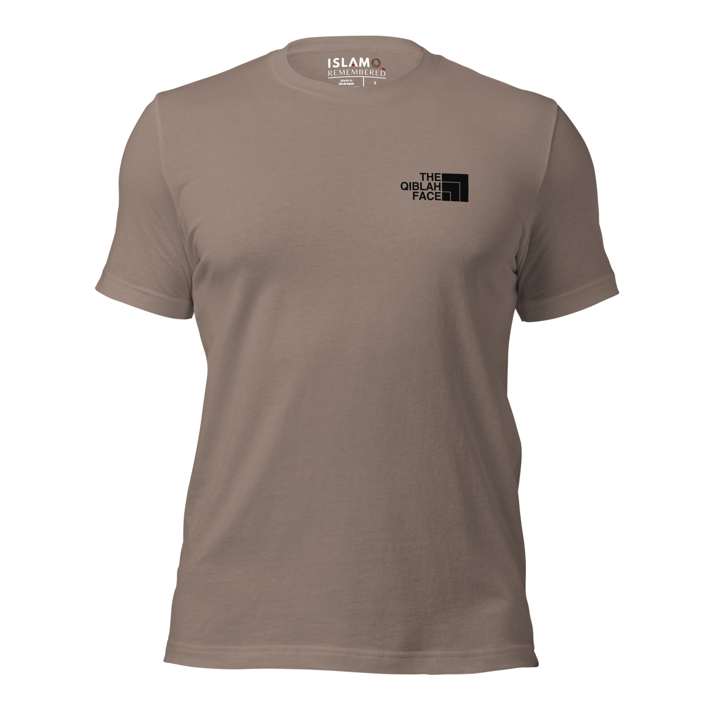 ADULT T-Shirt - THE QIBLAH FACE (Never Stop Praying - Back Logo) - Black