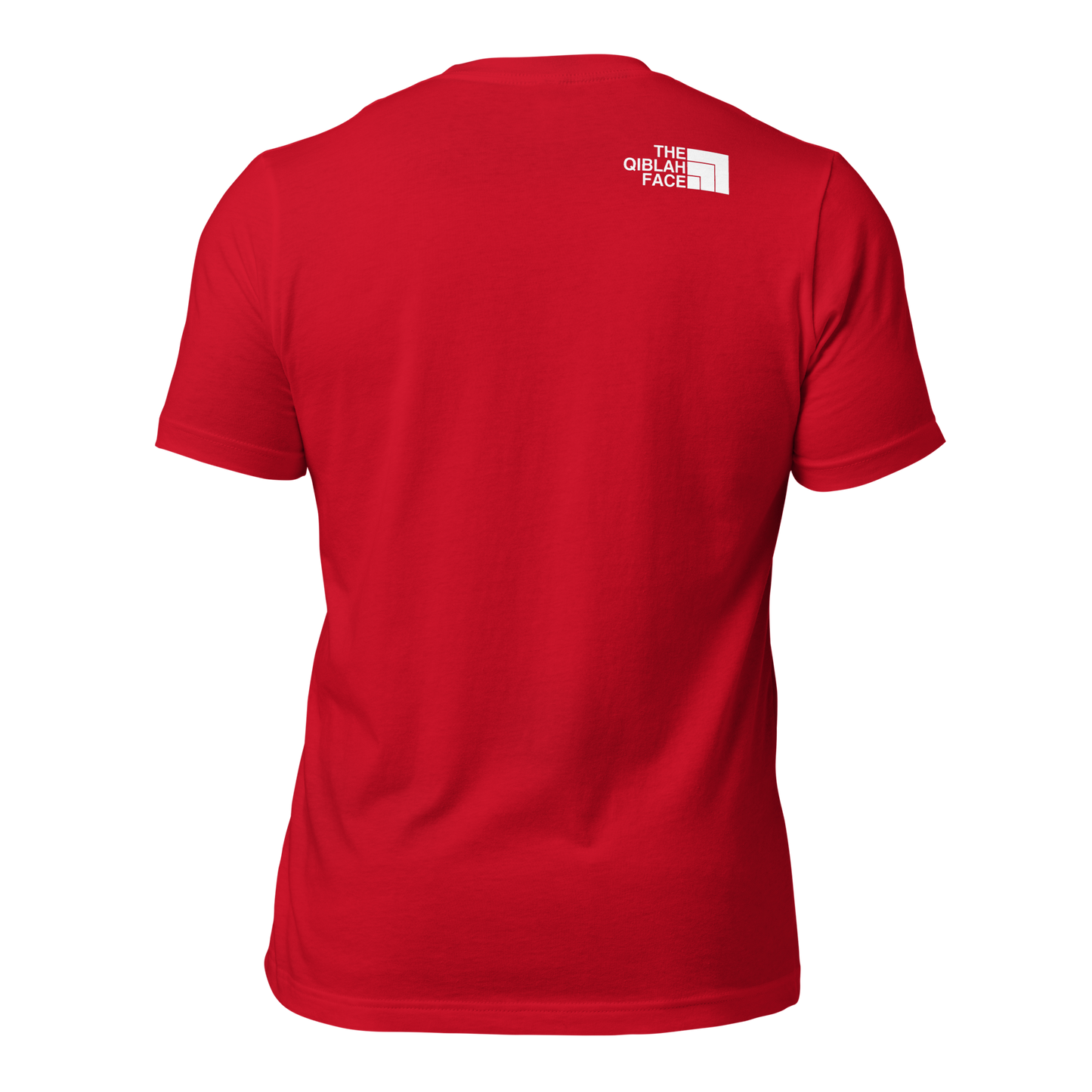 ADULT T-Shirt - THE QIBLAH FACE (Small Logo Front/Back) - White