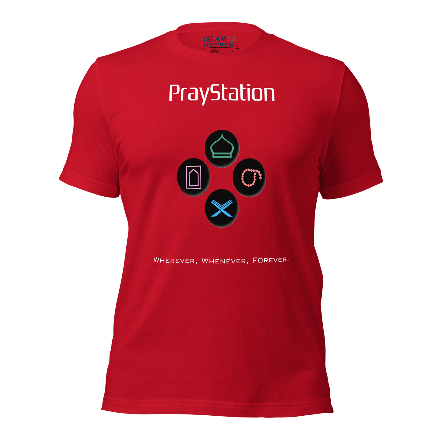 ADULT T-Shirt - PRAYSTATION (Medium/Front/Back) - White