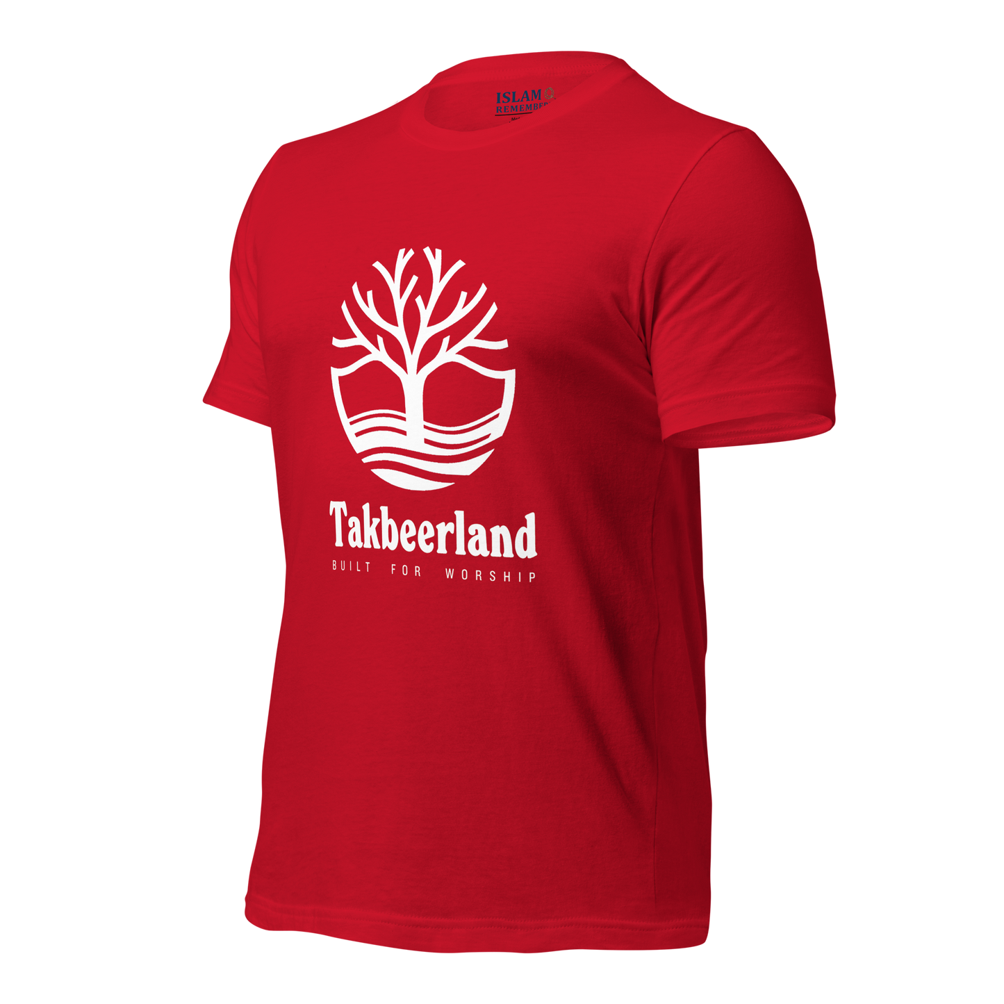 ADULT T-Shirt - TAKBEERLAND FULL LOGO (Centered/Large) - White
