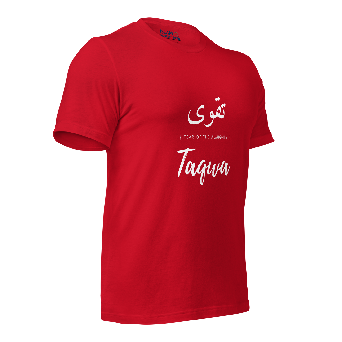ADULT T-Shirt - TAQWA (FEAR OF THE ALMIGHTY) Arabic/English - White