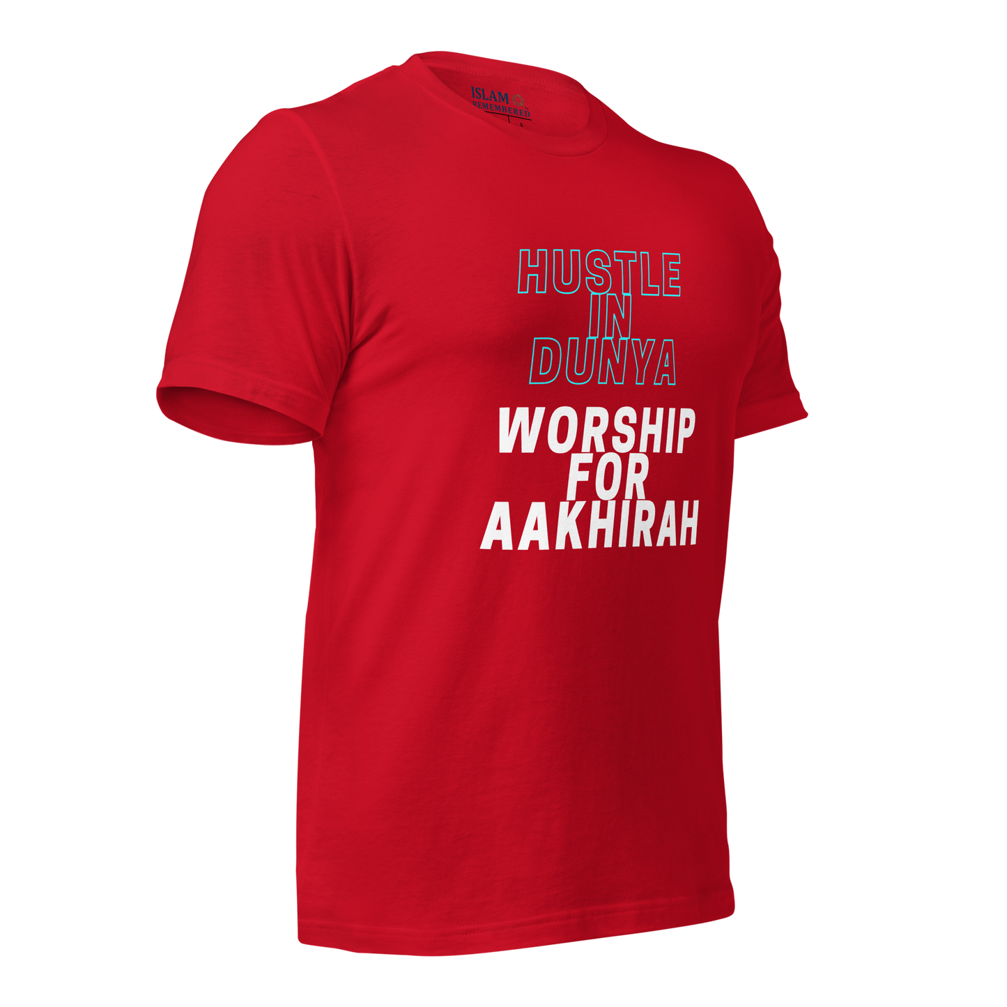 ADULT T-Shirt - HUSTLE & WORSHIP - Blue/White