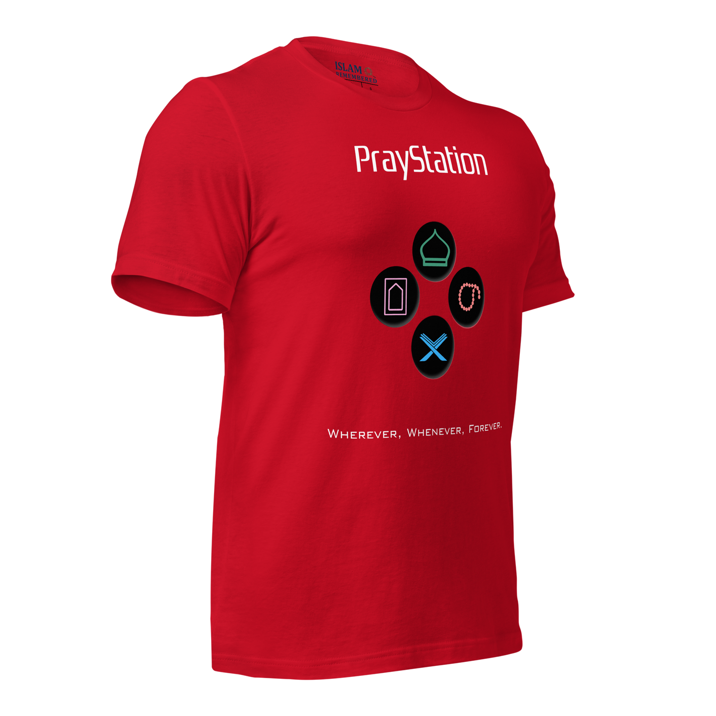 ADULT T-Shirt - PRAYSTATION (Medium/Front/Back) - White