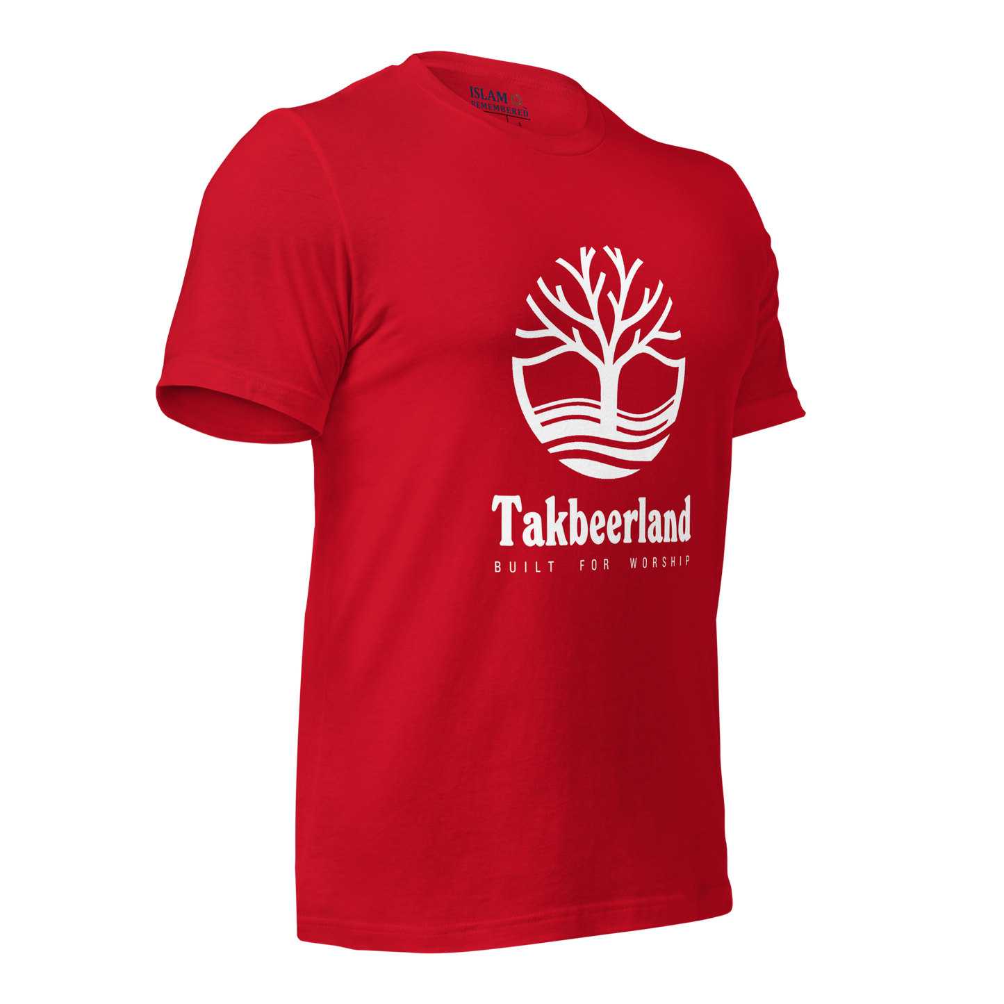 ADULT T-Shirt - TAKBEERLAND FULL LOGO (Centered/Large) - White