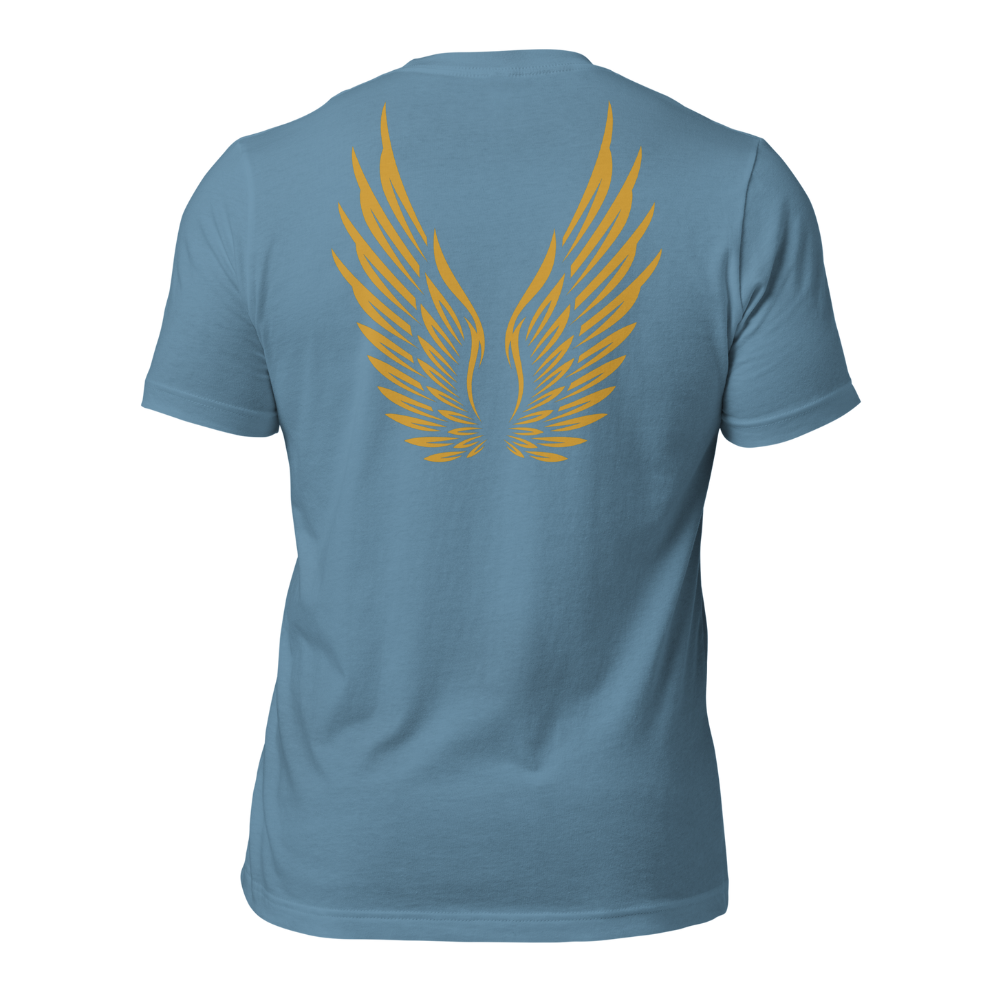 ADULT T-Shirt - RISE OF UMMAH (Large Back Wings) - Gold/White