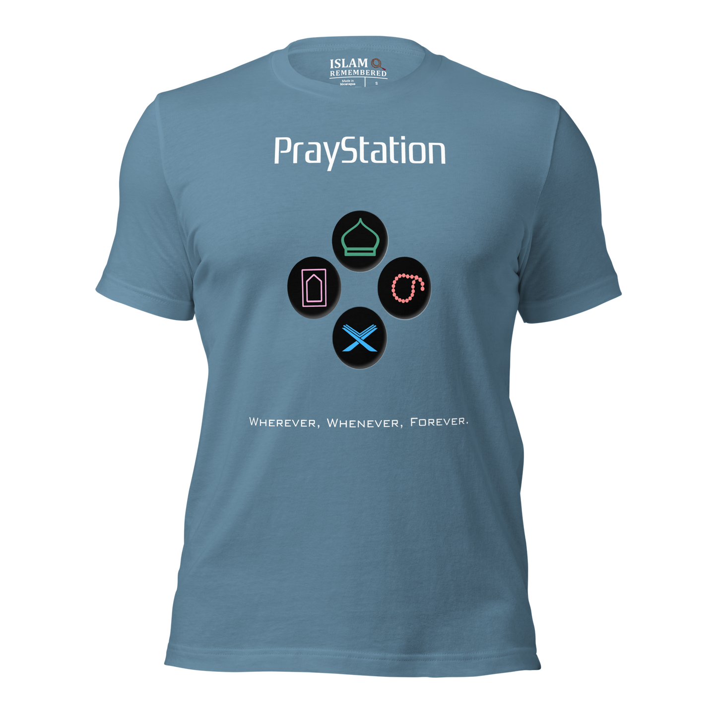 ADULT T-Shirt - PRAYSTATION (Medium/Front/Back) - White