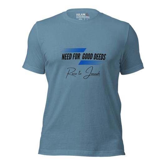 ADULT T-Shirt - NEED FOR GOOD DEEDS - Black/Blue