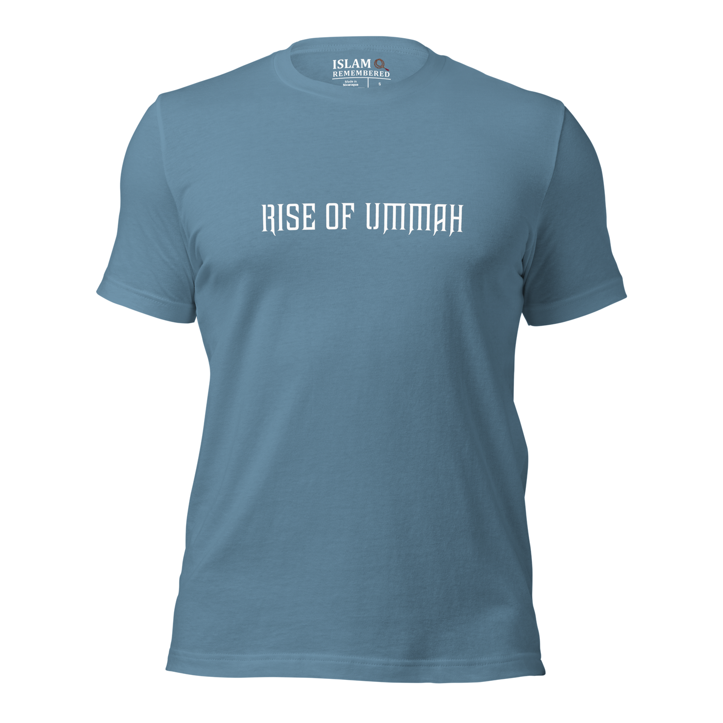 ADULT T-Shirt - RISE OF UMMAH (Large Back Wings) - Silver/White