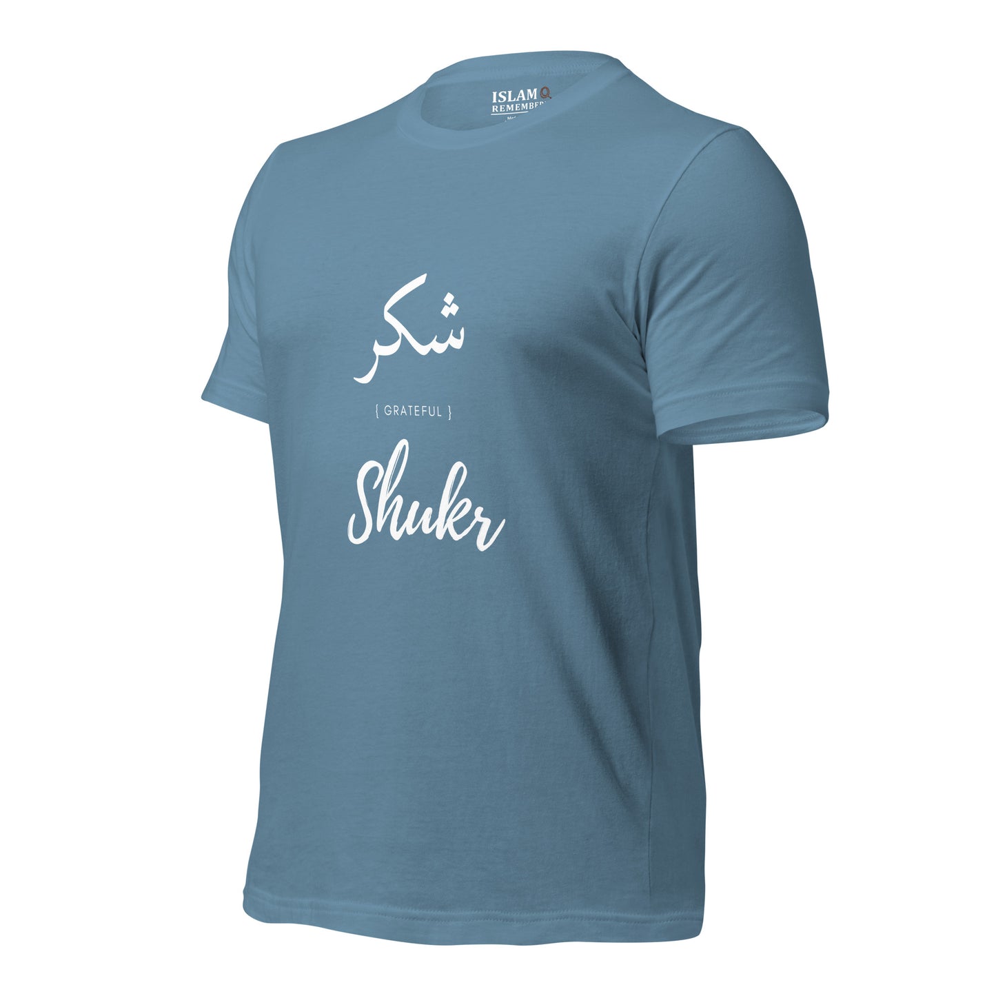 ADULT T-Shirt - SHUKR (GRATEFUL) Arabic/English - White