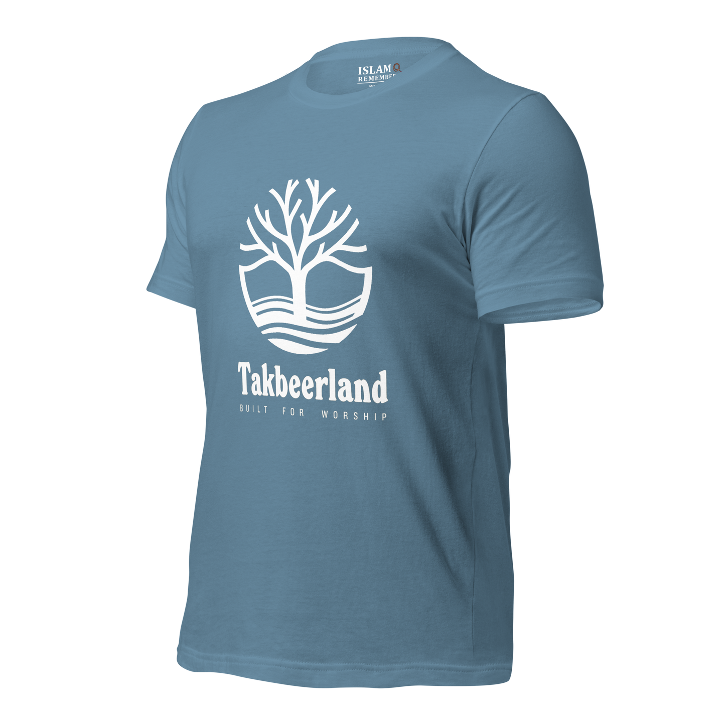 ADULT T-Shirt - TAKBEERLAND FULL LOGO (Centered/Large) - White