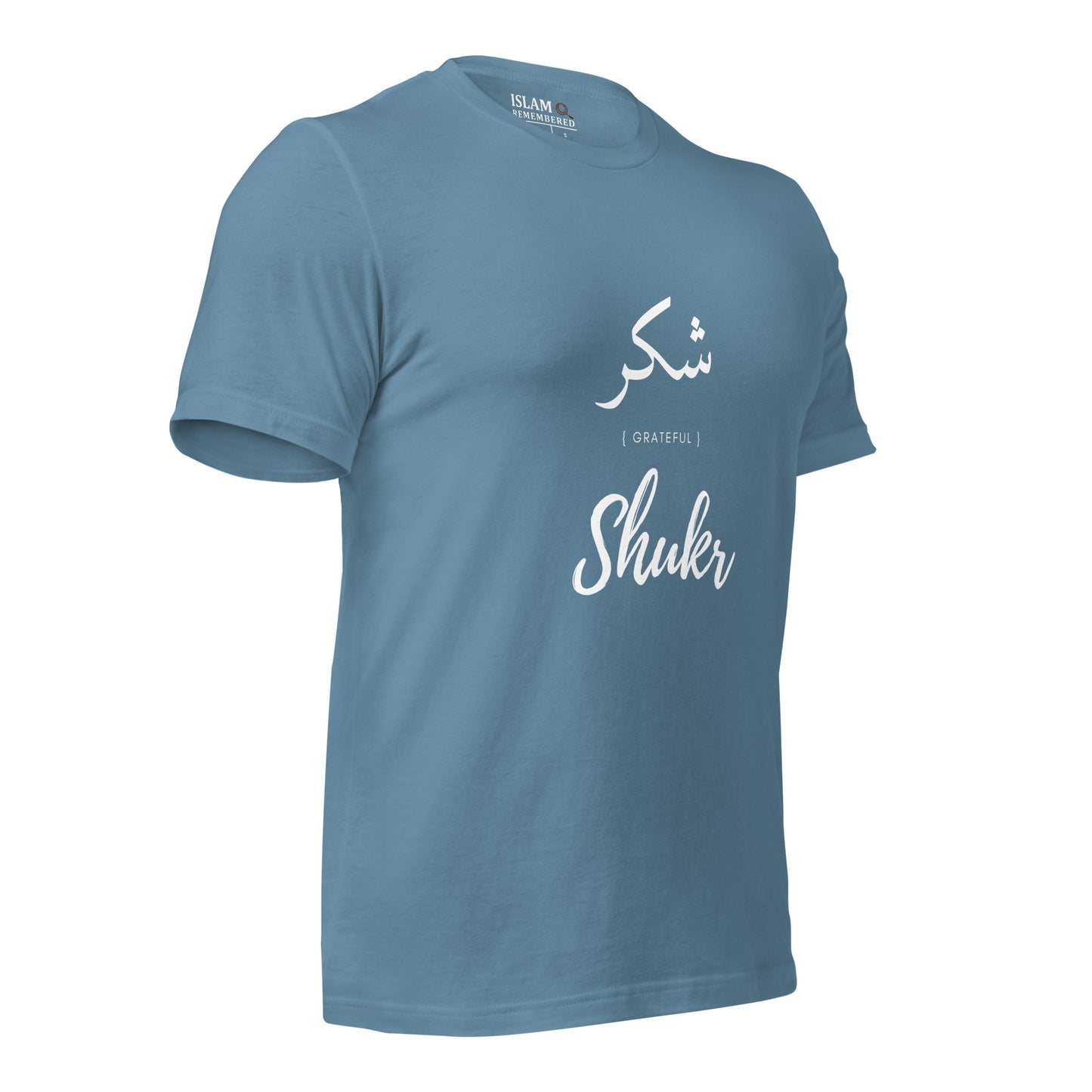 ADULT T-Shirt - SHUKR (GRATEFUL) Arabic/English - White