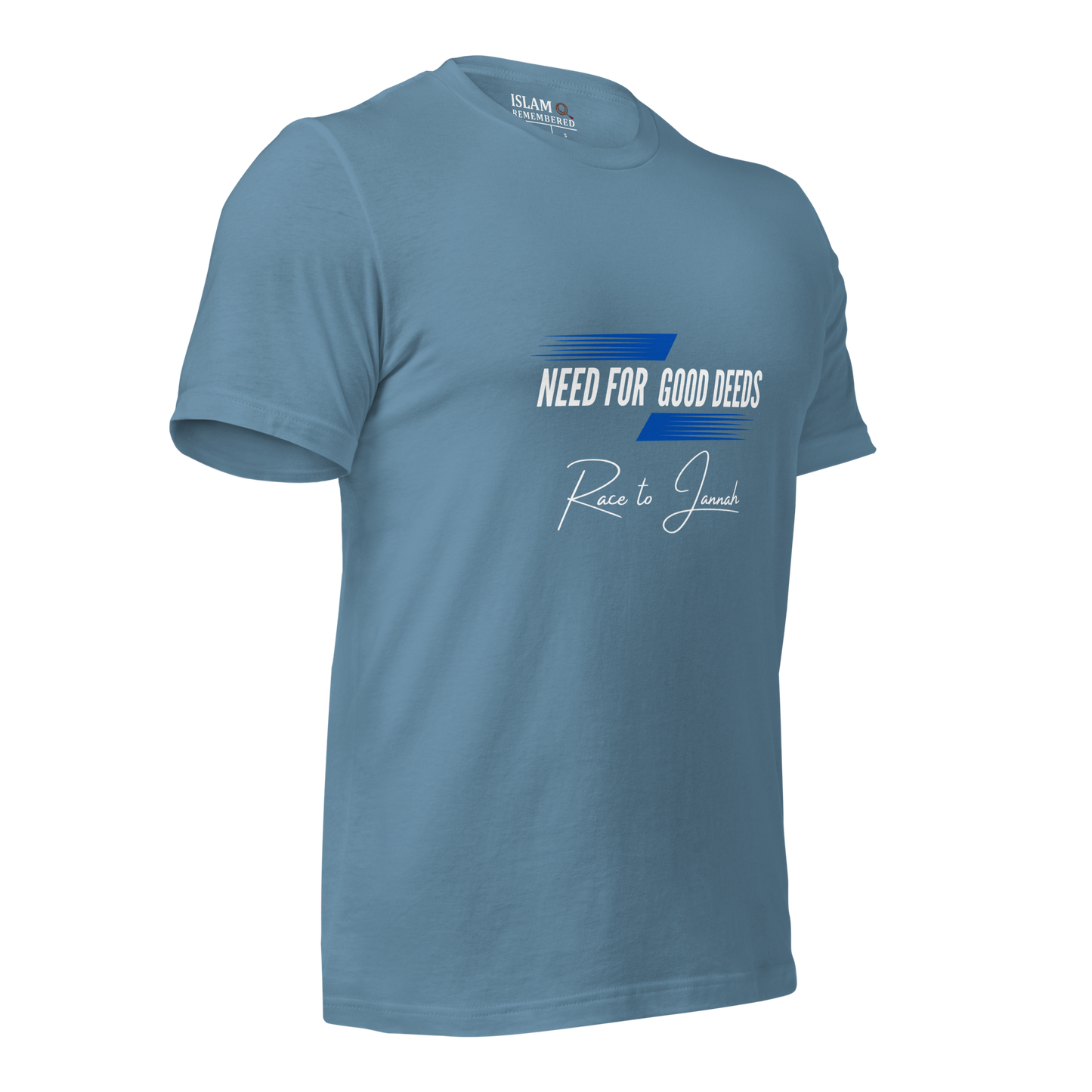 ADULT T-Shirt - NEED FOR GOOD DEEDS - White/Blue