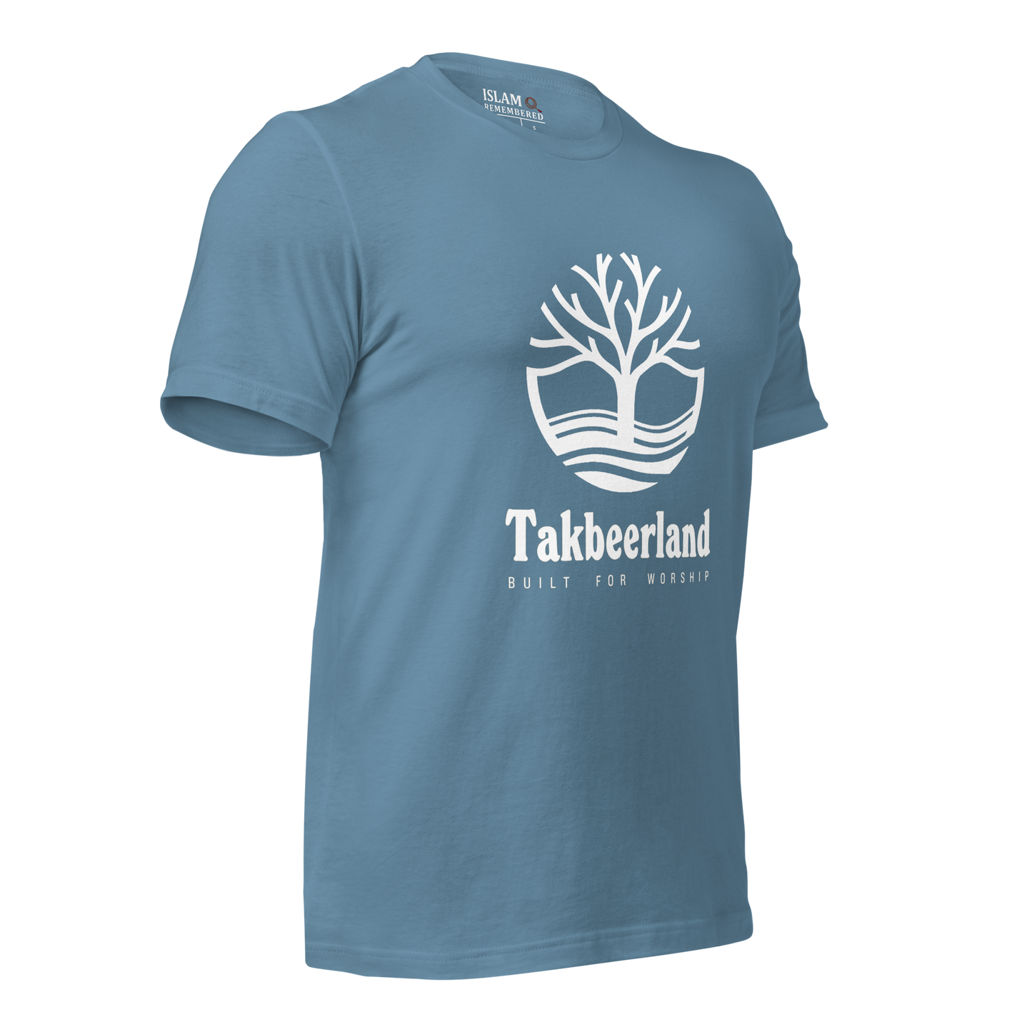 ADULT T-Shirt - TAKBEERLAND FULL LOGO (Centered/Large) - White