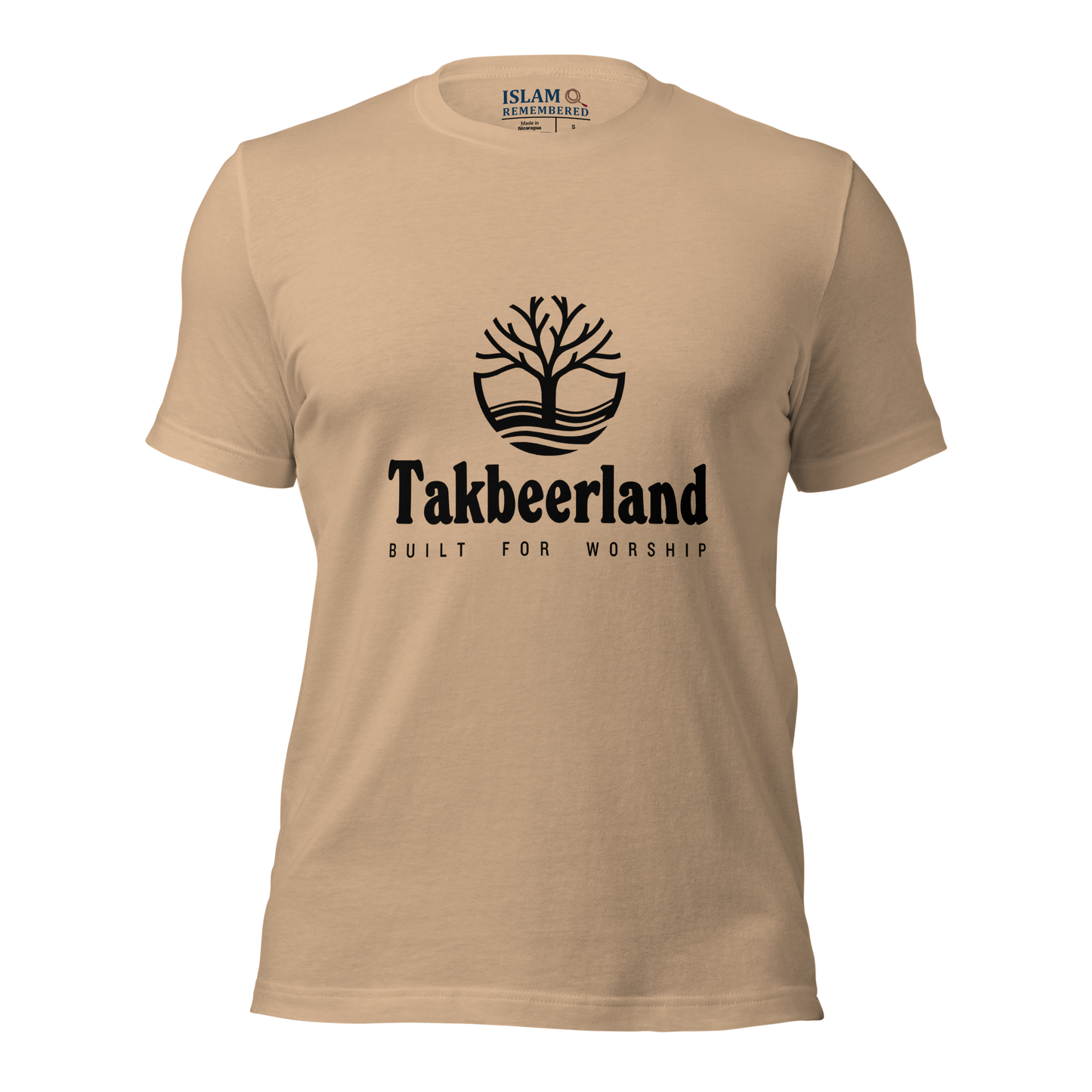 ADULT T-Shirt - TAKBEERLAND FULL LOGO (Centered/Medium) - Black