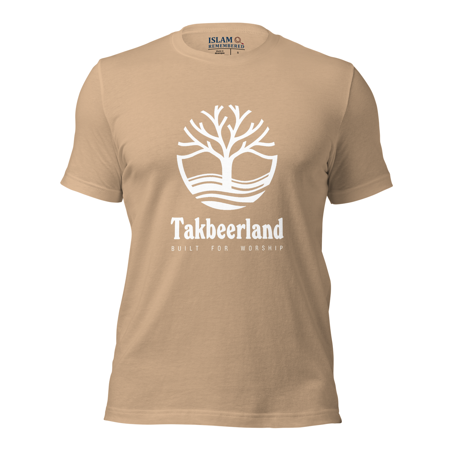 ADULT T-Shirt - TAKBEERLAND FULL LOGO (Centered/Large) - White