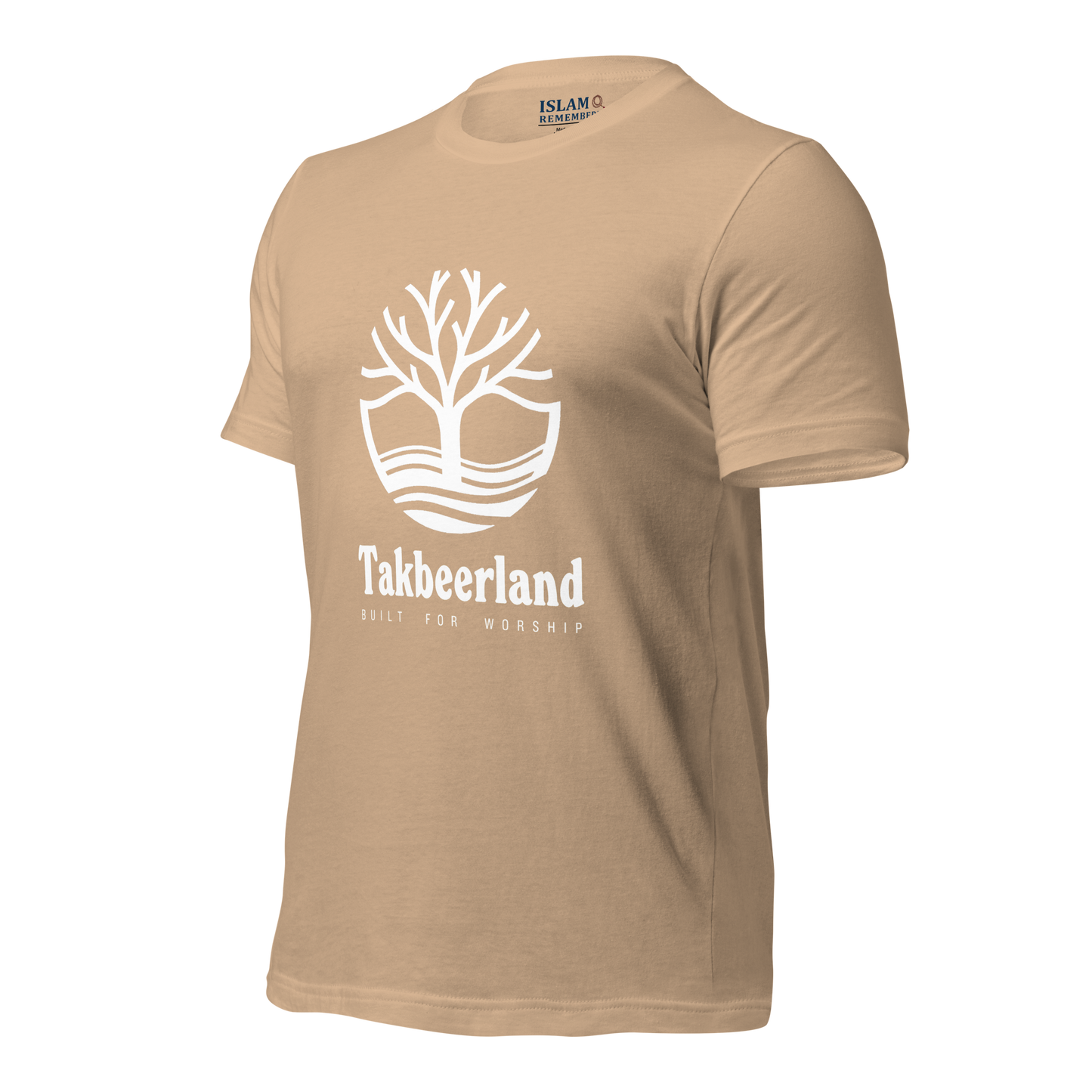 ADULT T-Shirt - TAKBEERLAND FULL LOGO (Centered/Large) - White