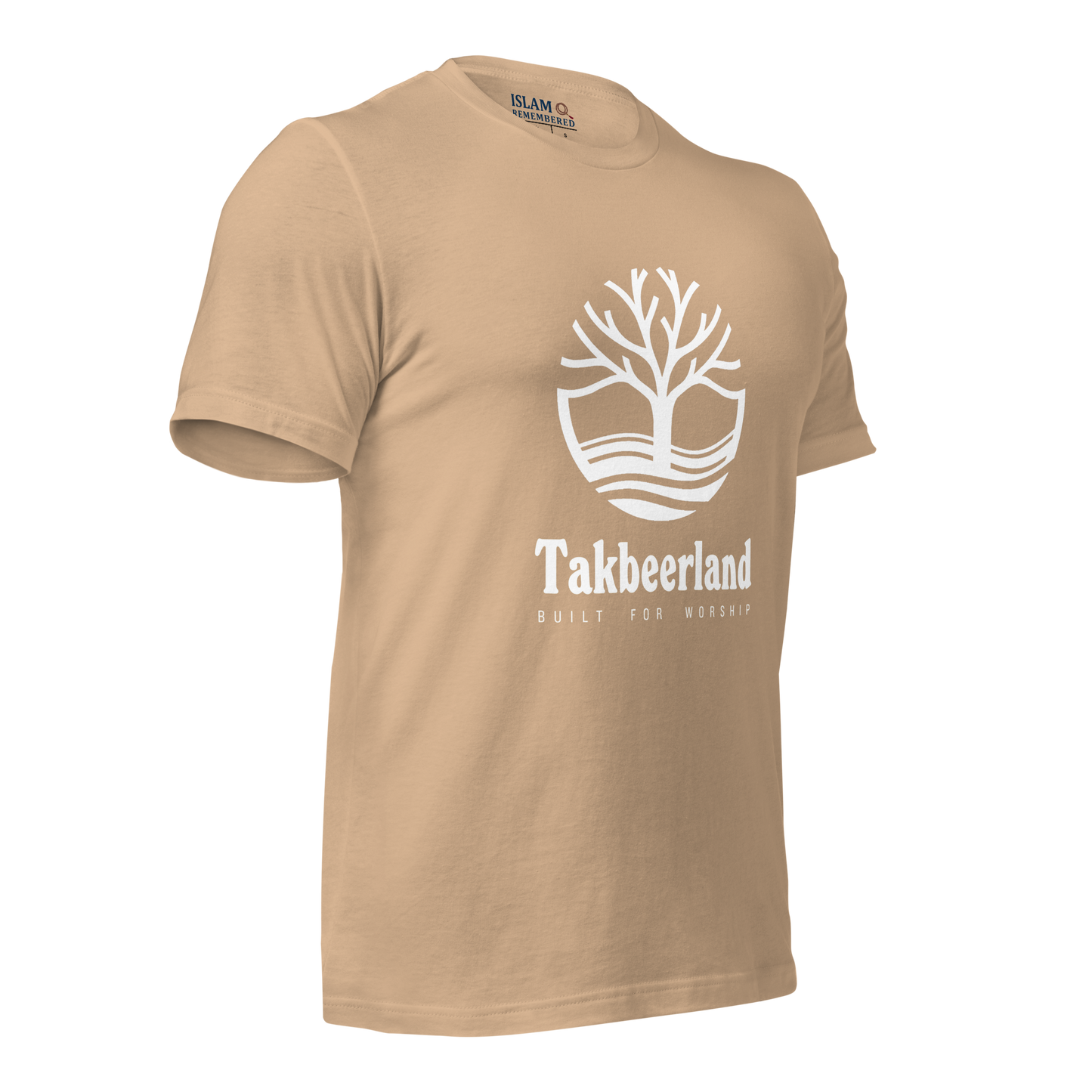 ADULT T-Shirt - TAKBEERLAND FULL LOGO (Centered/Large) - White