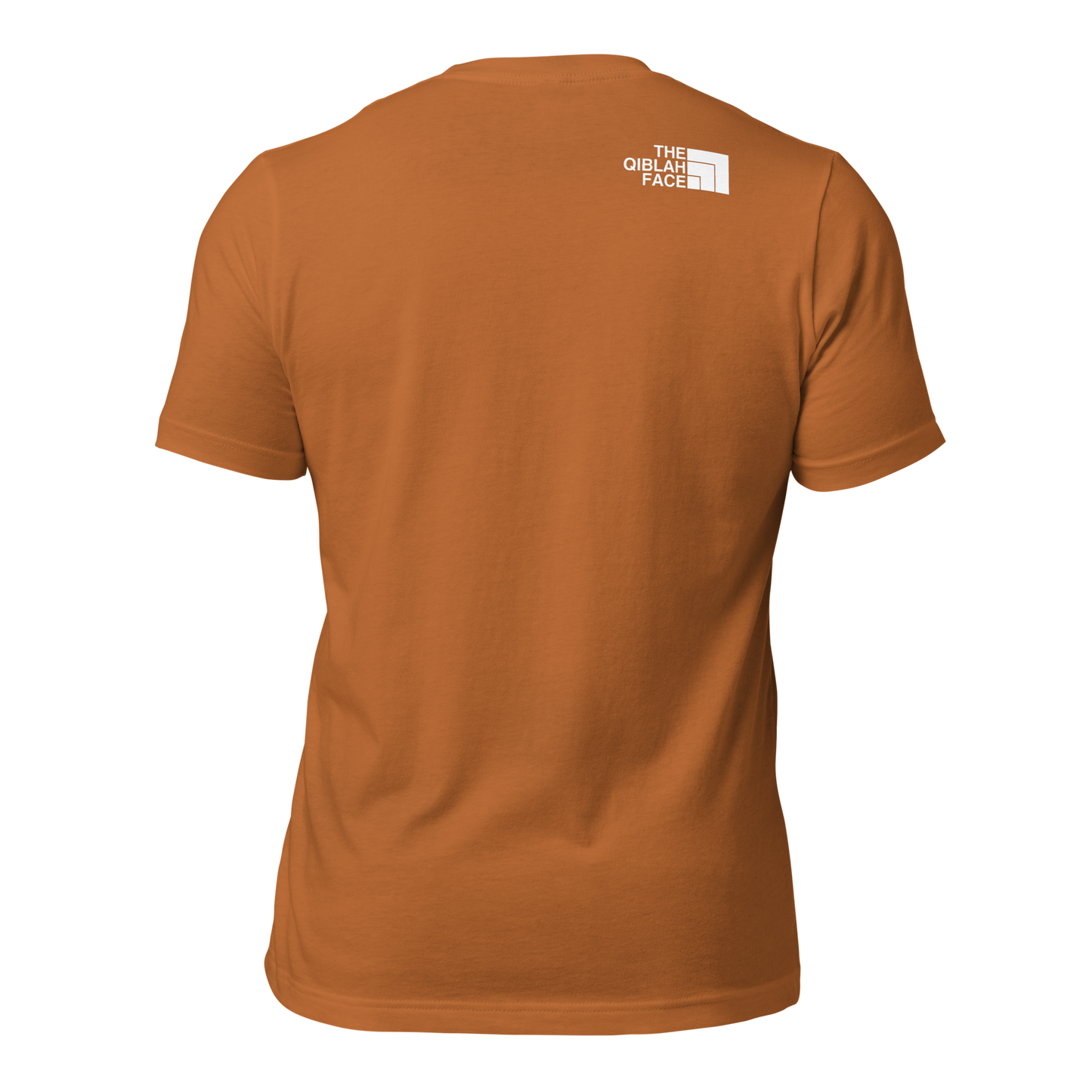 ADULT T-Shirt - THE QIBLAH FACE (Small Logo Front/Back) - White