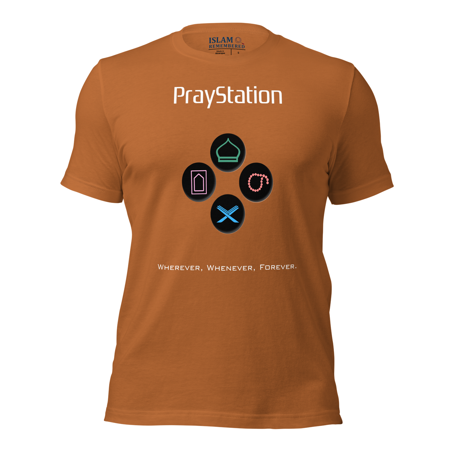 ADULT T-Shirt - PRAYSTATION (Medium/Front/Back) - White