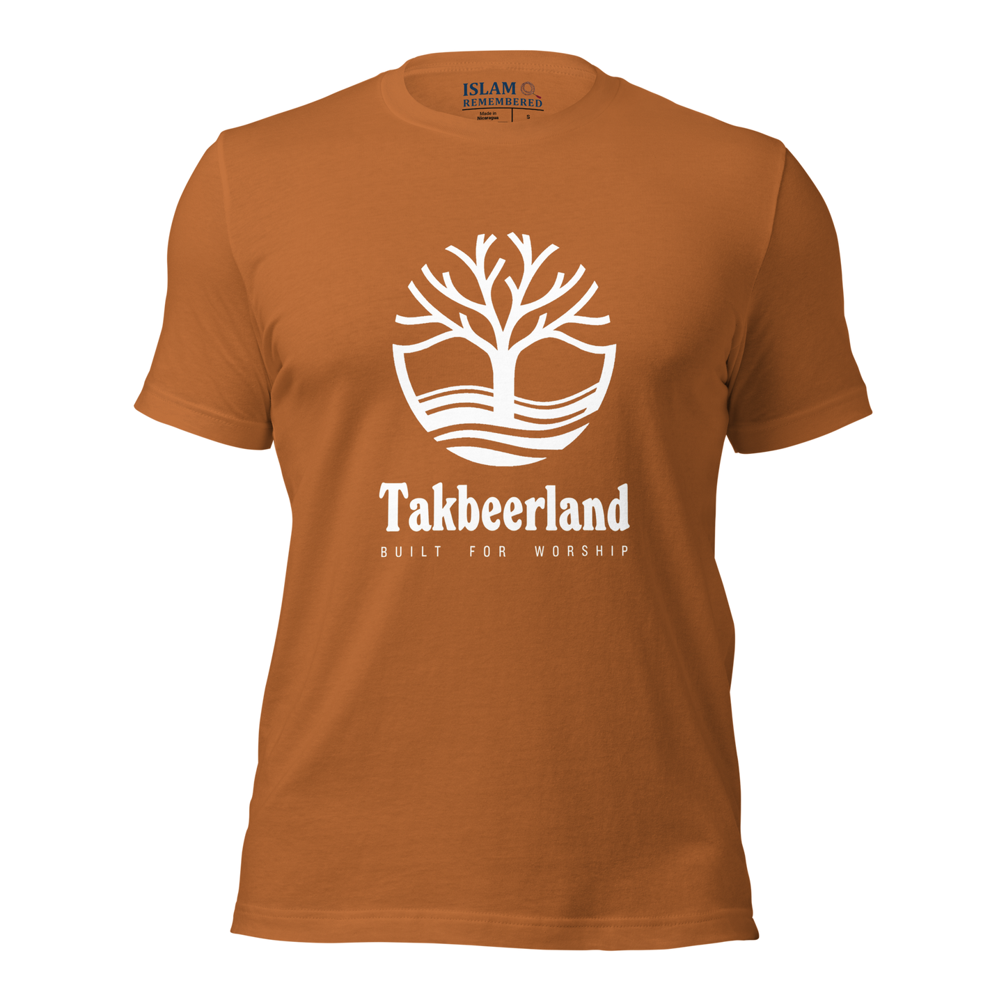 ADULT T-Shirt - TAKBEERLAND FULL LOGO (Centered/Large) - White