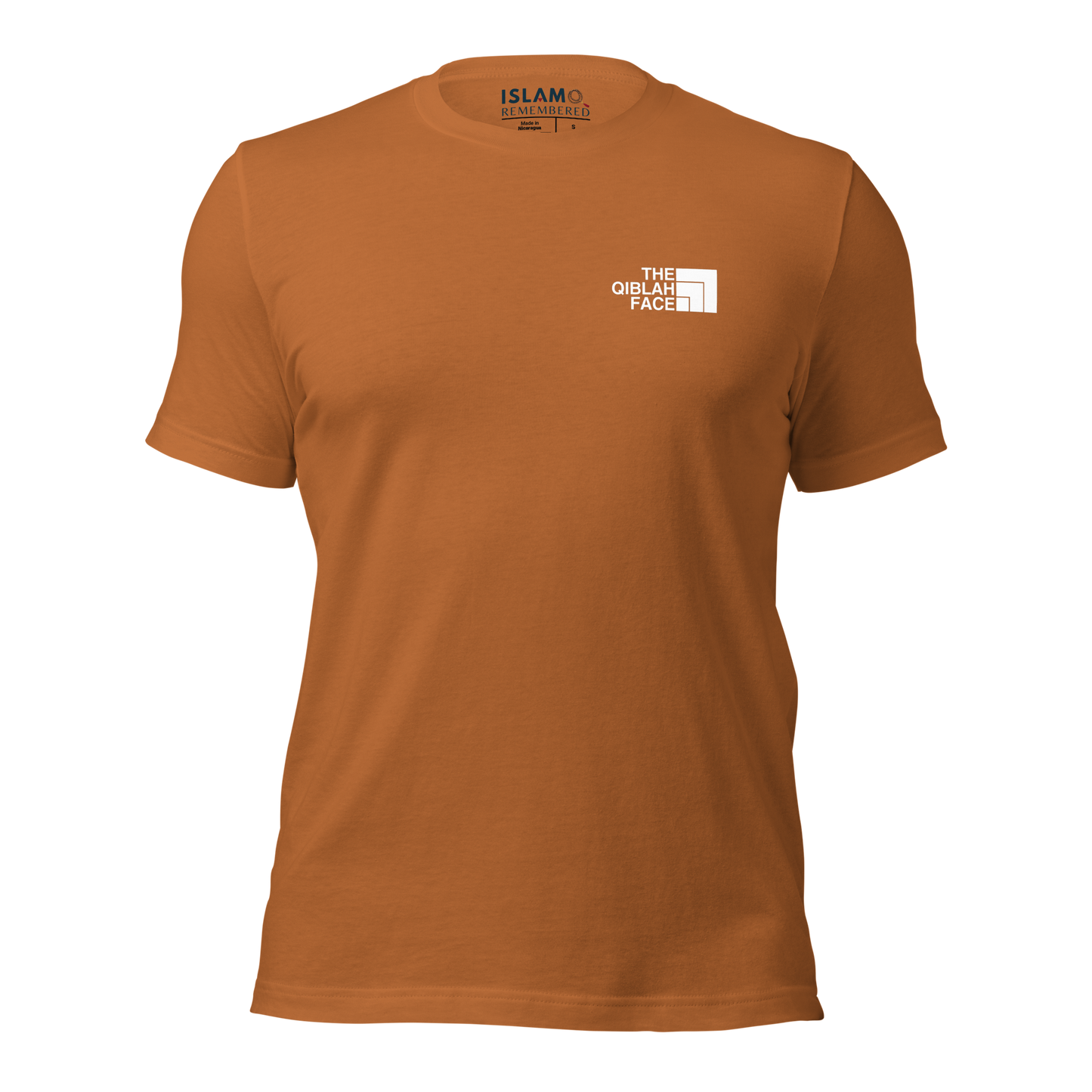 ADULT T-Shirt - THE QIBLAH FACE (Never Stop Praying - Back Logo) - White