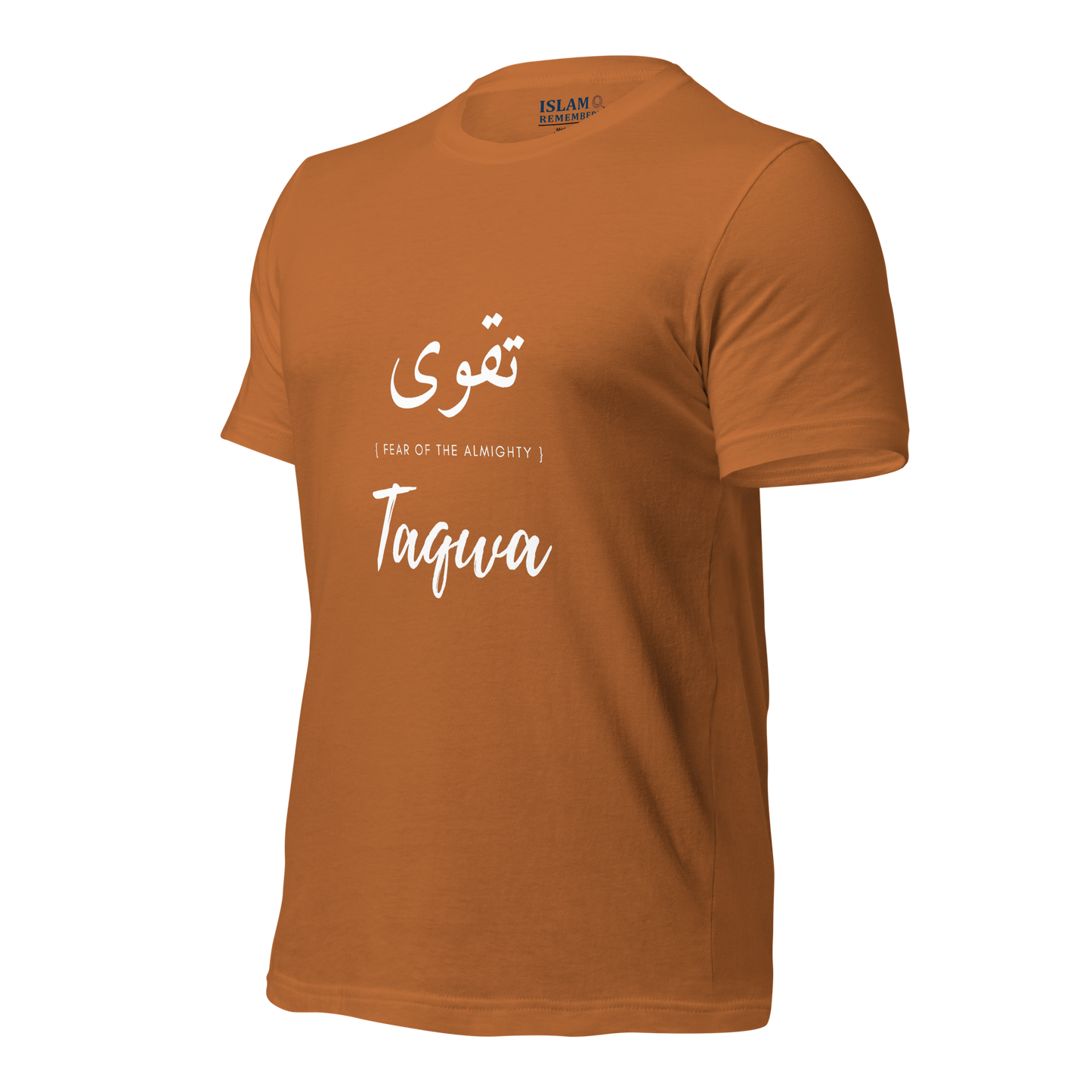 ADULT T-Shirt - TAQWA (FEAR OF THE ALMIGHTY) Arabic/English - White