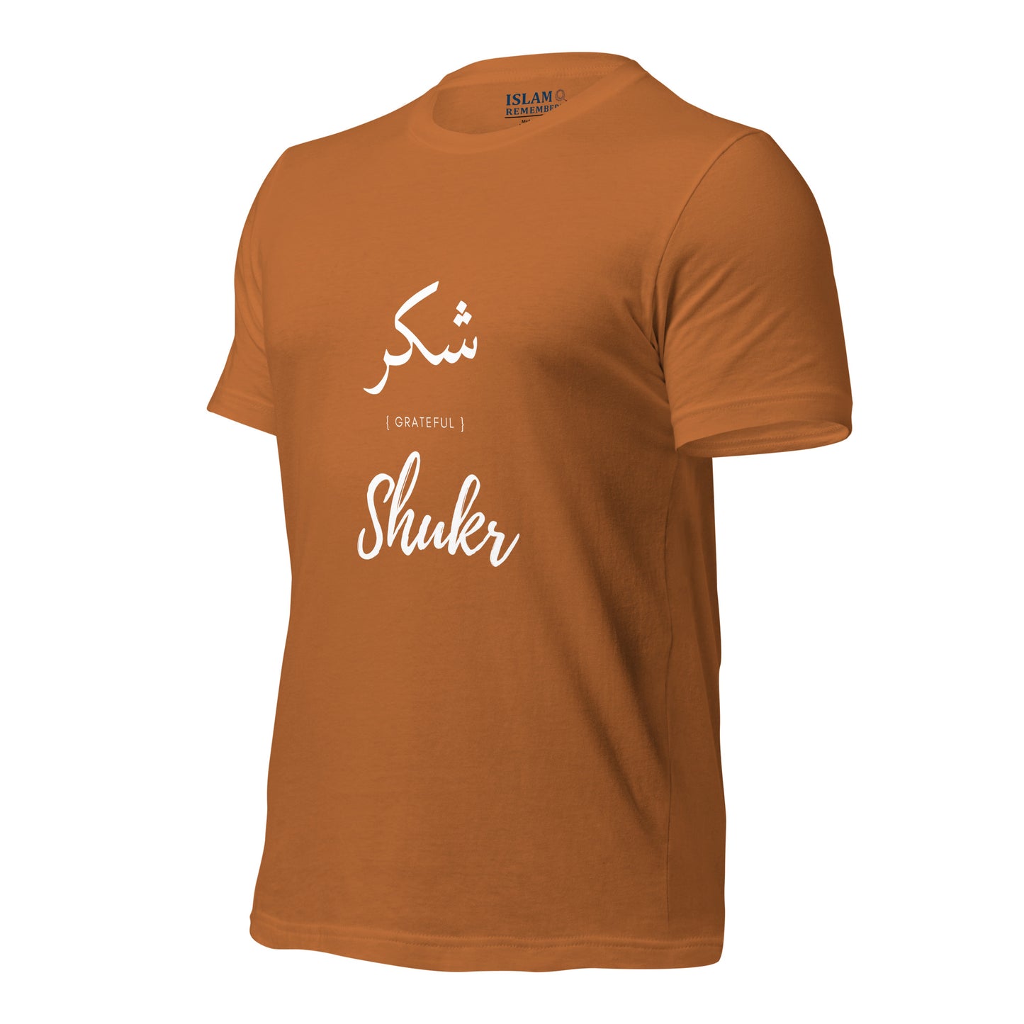 ADULT T-Shirt - SHUKR (GRATEFUL) Arabic/English - White