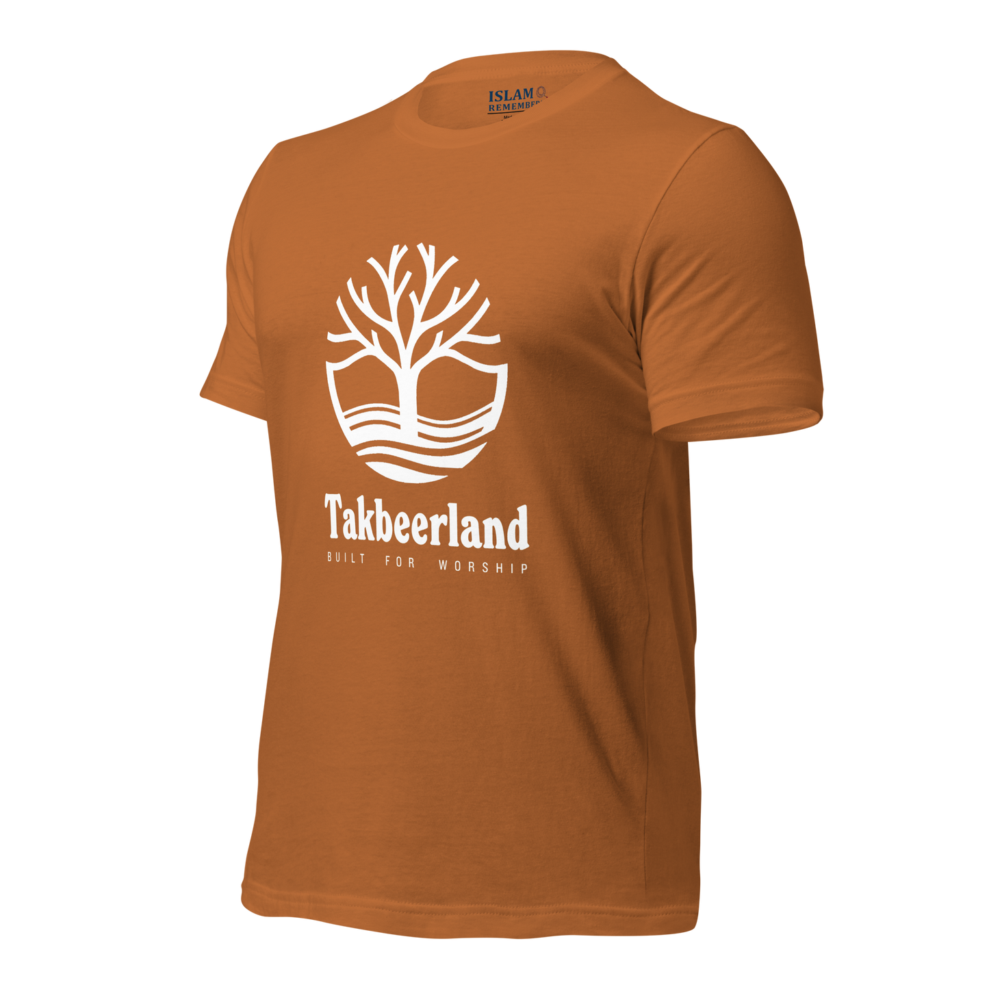 ADULT T-Shirt - TAKBEERLAND FULL LOGO (Centered/Large) - White