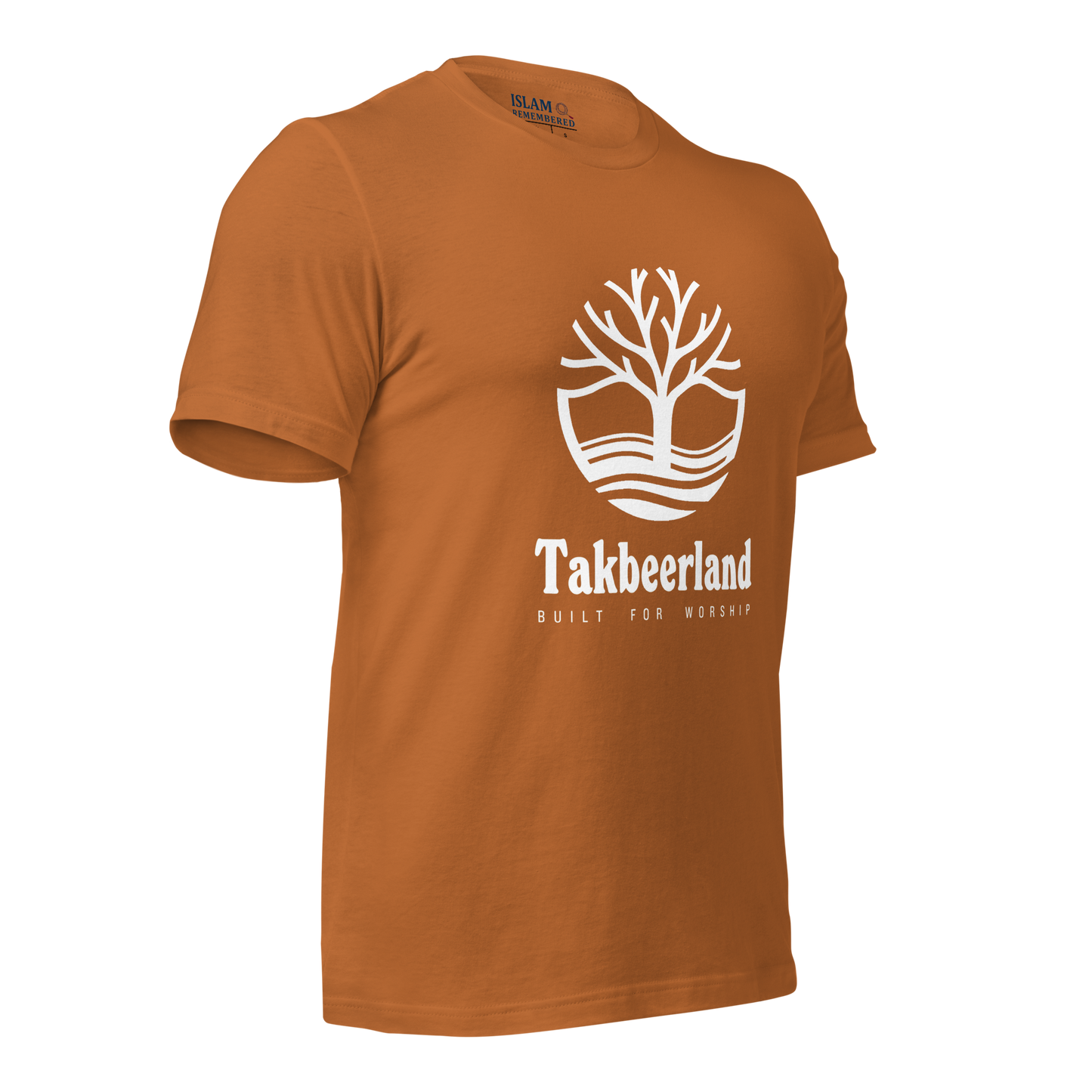 ADULT T-Shirt - TAKBEERLAND FULL LOGO (Centered/Large) - White
