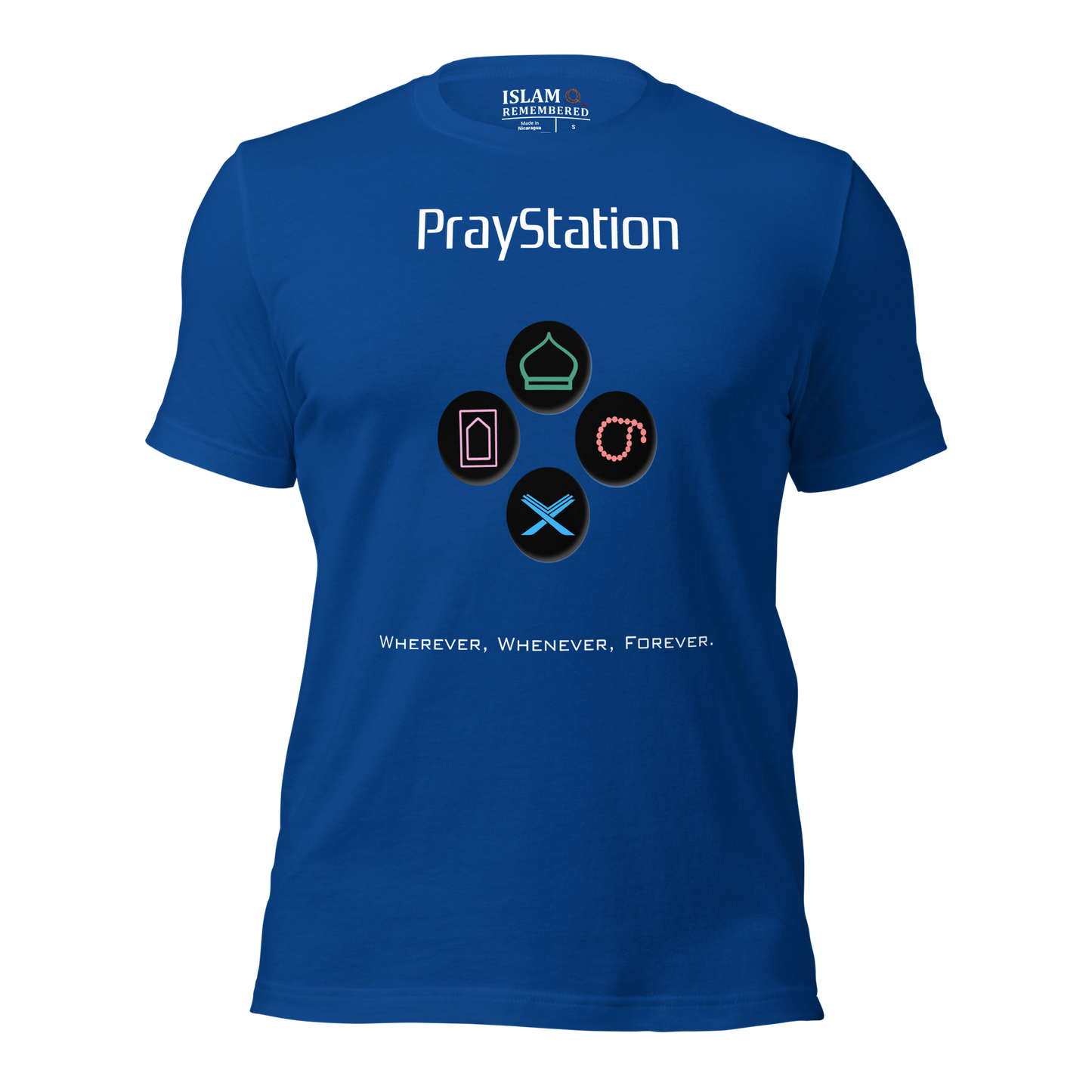 ADULT T-Shirt - PRAYSTATION (Medium/Front/Back) - White