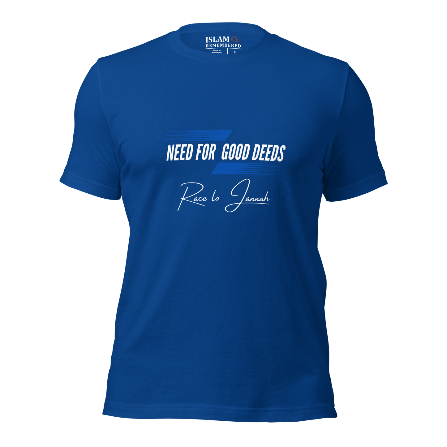 ADULT T-Shirt - NEED FOR GOOD DEEDS - White/Blue