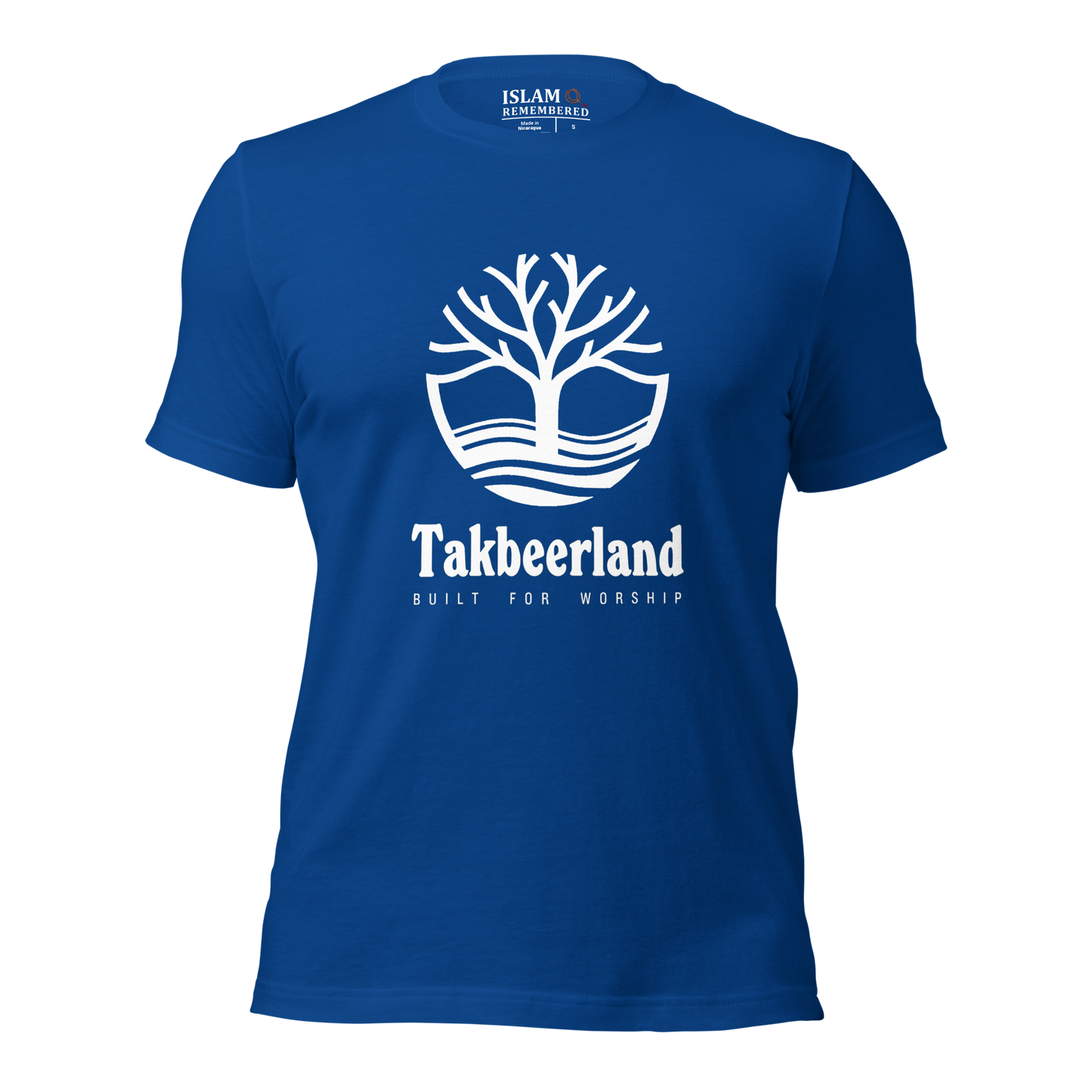 ADULT T-Shirt - TAKBEERLAND FULL LOGO (Centered/Large) - White