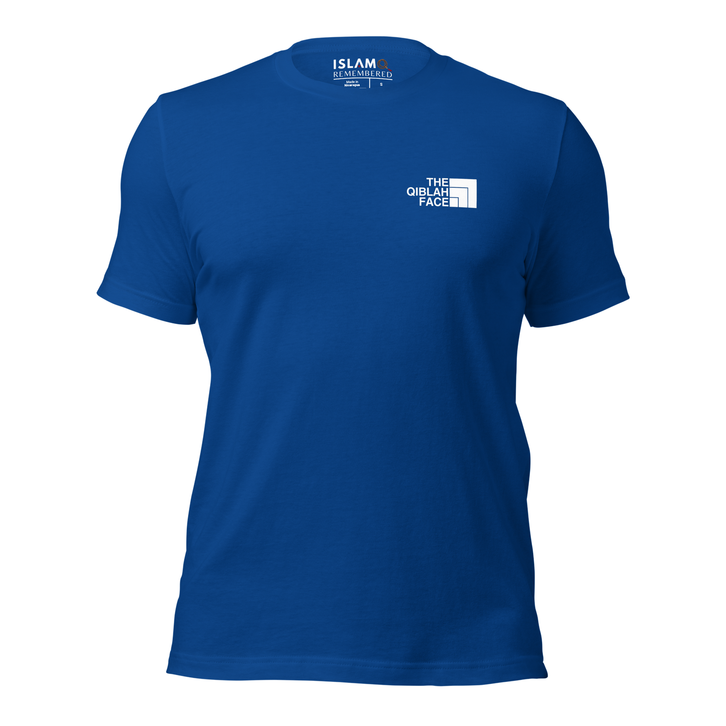 ADULT T-Shirt - THE QIBLAH FACE (Never Stop Praying - Back Logo) - White