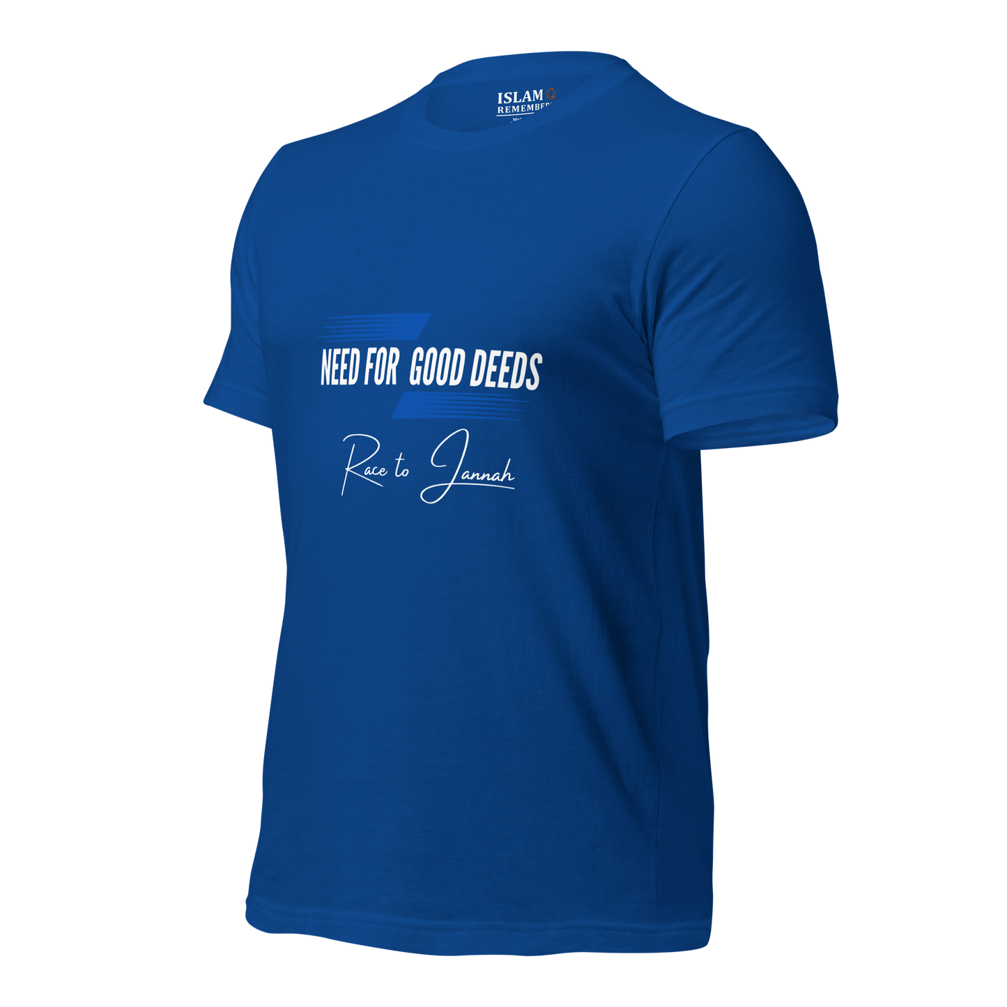 ADULT T-Shirt - NEED FOR GOOD DEEDS - White/Blue