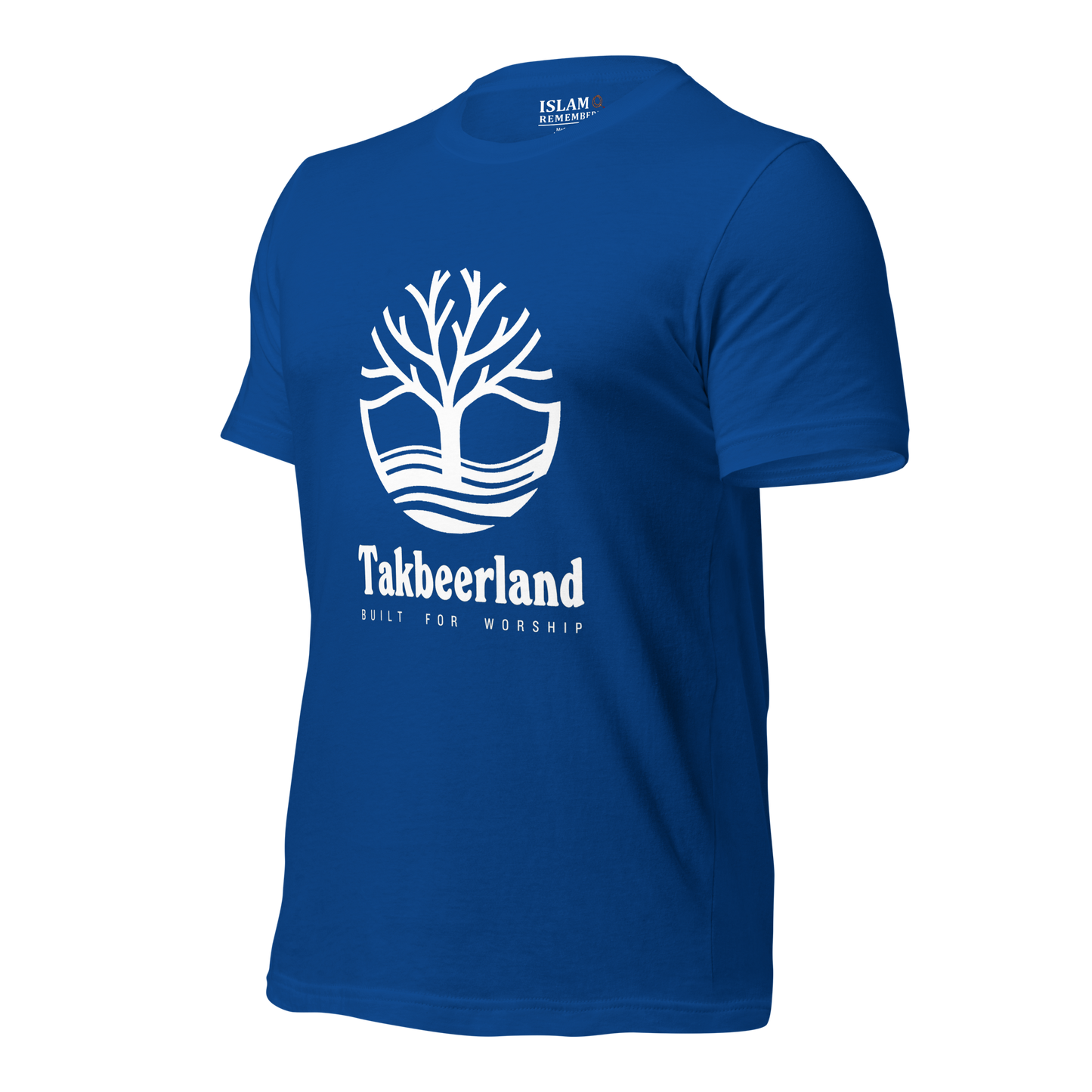 ADULT T-Shirt - TAKBEERLAND FULL LOGO (Centered/Large) - White