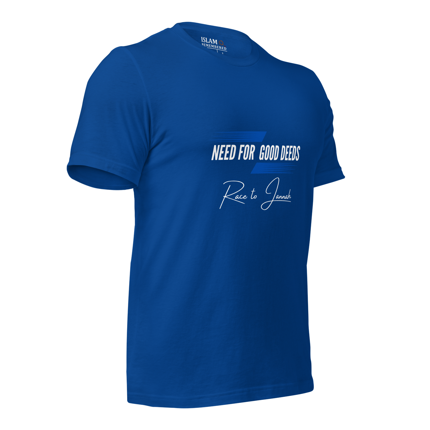 ADULT T-Shirt - NEED FOR GOOD DEEDS - White/Blue