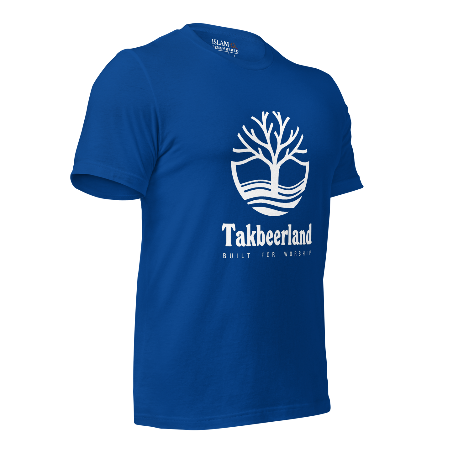 ADULT T-Shirt - TAKBEERLAND FULL LOGO (Centered/Large) - White