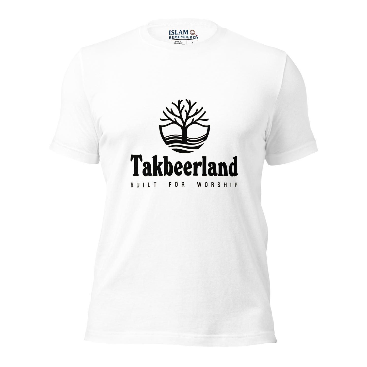 ADULT T-Shirt - TAKBEERLAND FULL LOGO (Centered/Medium) - Black