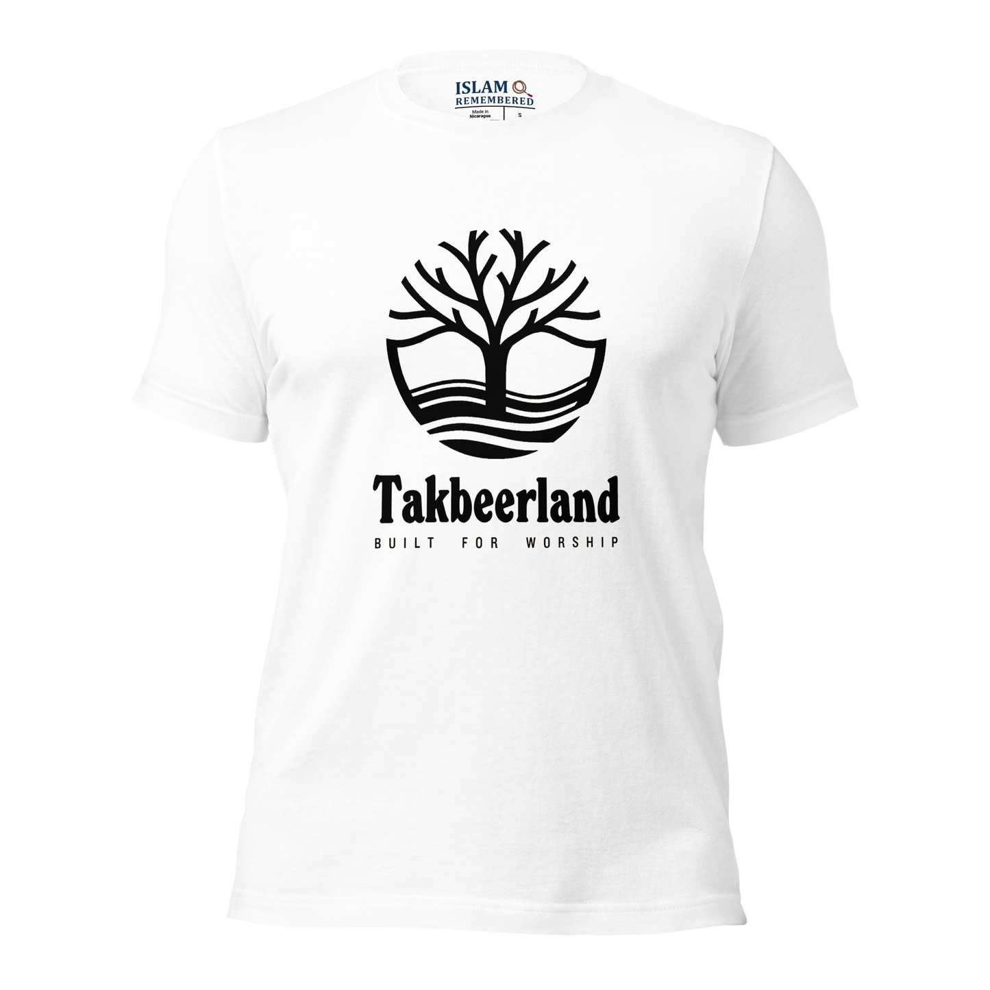 ADULT T-Shirt - TAKBEERLAND FULL LOGO (Centered/Large) - Black