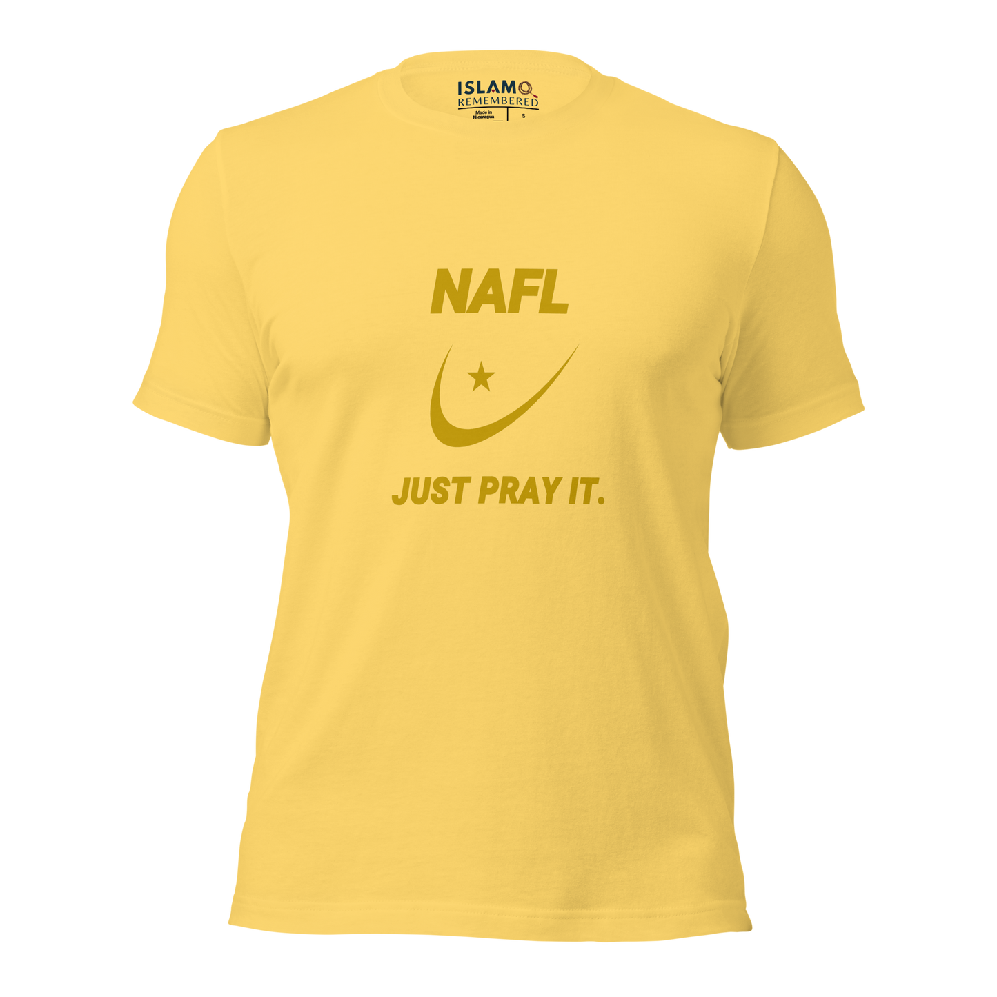 ADULT T-Shirt - NAFL JUST PRAY IT w/ Logo - Gold