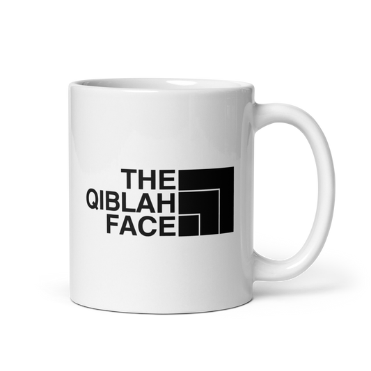 MUG Glossy White - THE QIBLAH FACE - Black