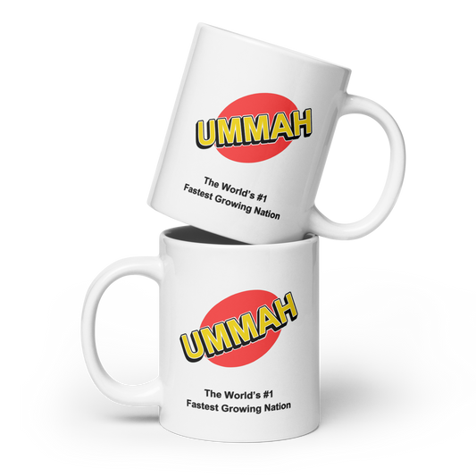 MUG Glossy White - UMMAH THE WORLDS FIRST - Black