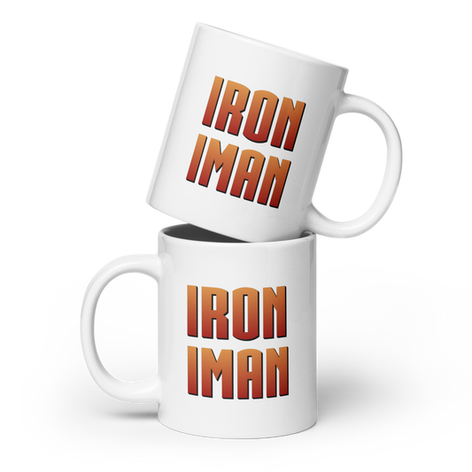 MUG Glossy White - IRON IMAN - Large