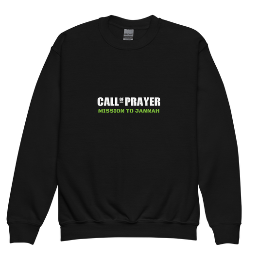CHILDREN's Crewneck Sweatshirt - CALL OF PRAYER - White/Green