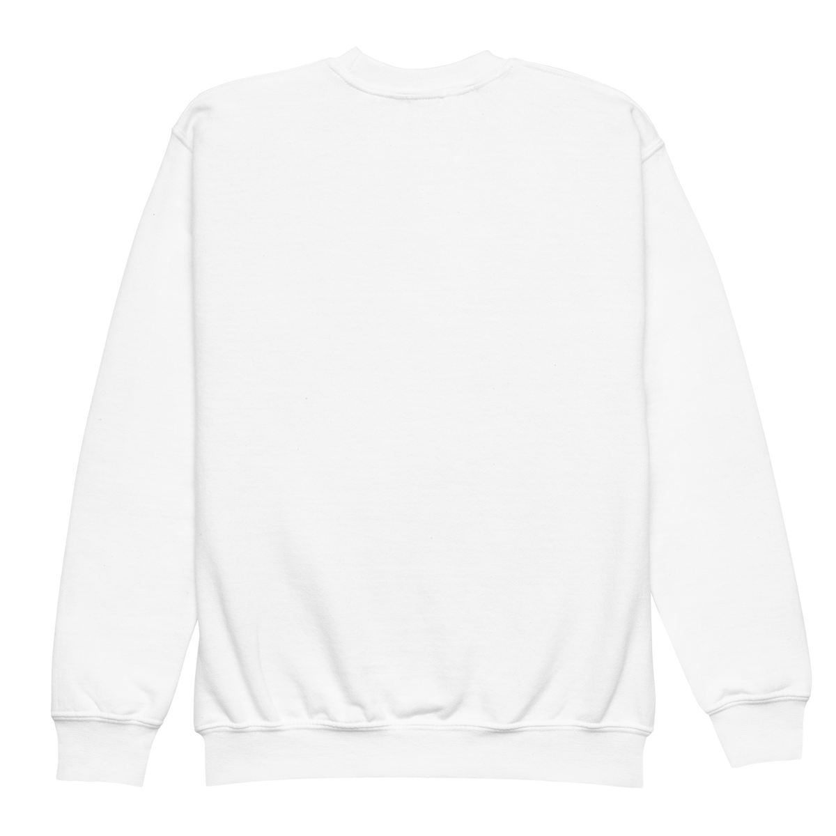 CHILDREN's Crewneck Sweatshirt - THE QIBLAH FACE (Never Stop Praying - Back Logo) - White