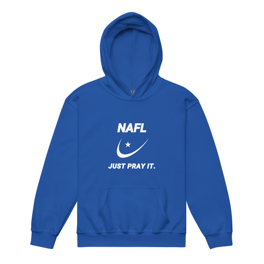 CHILDREN's Hoodie Heavy Blend (Youth) - NAFL JUST PRAY IT w/ Logo - White