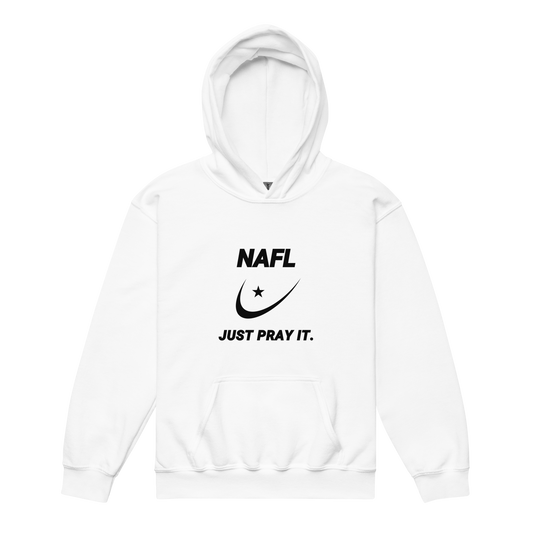 CHILDREN's Hoodie Heavy Blend (Youth) - NAFL JUST PRAY IT w/ Logo - Black